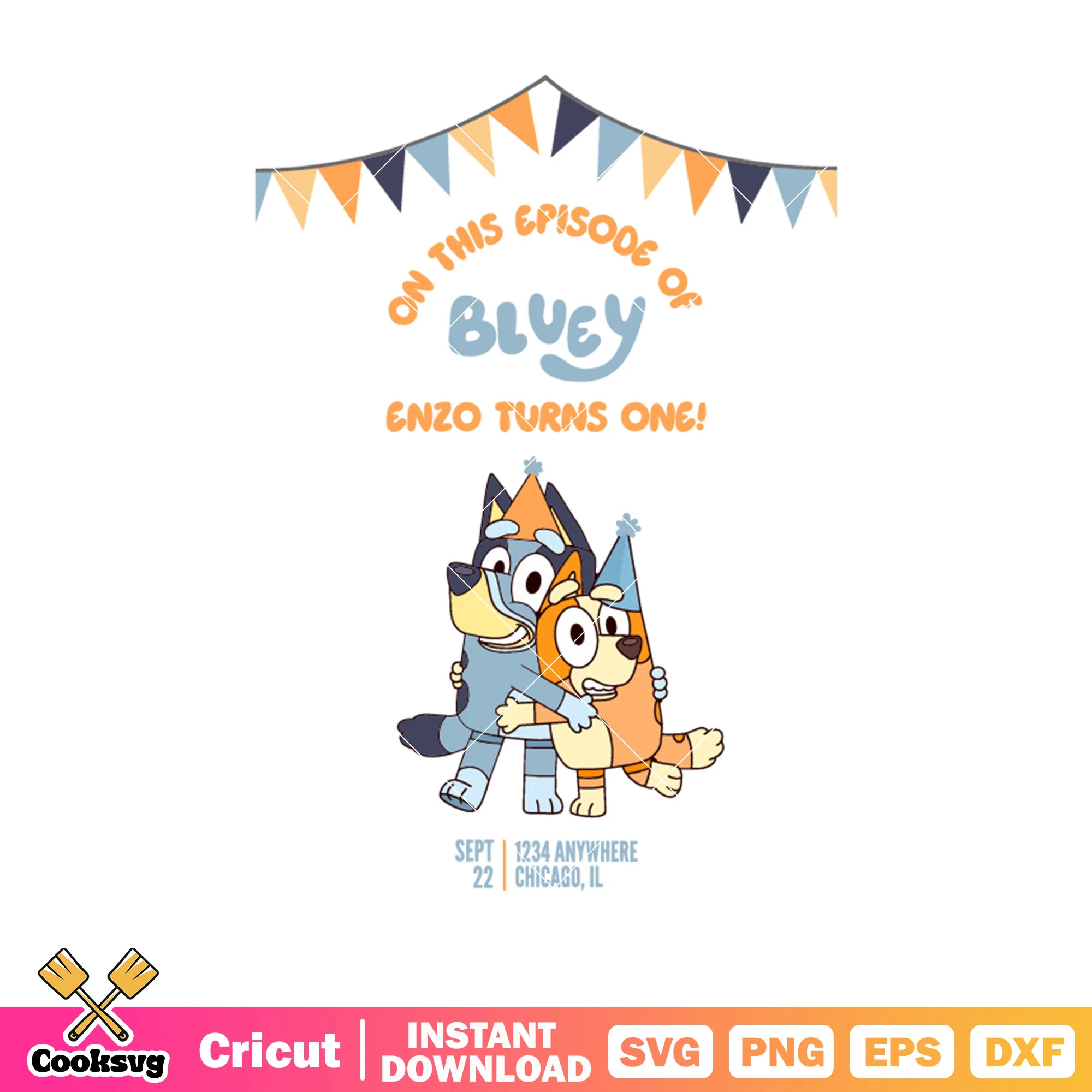 On this episode of bluey enzo turns one svg, bluey birthday svg, bluey bingo svg