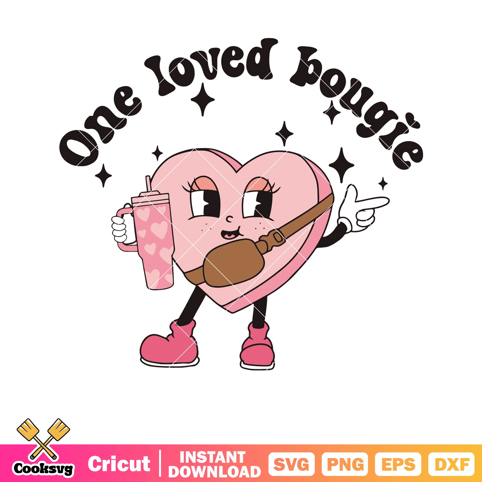 One loved bougie pink love svg, pink valentine svg, love valentine svg