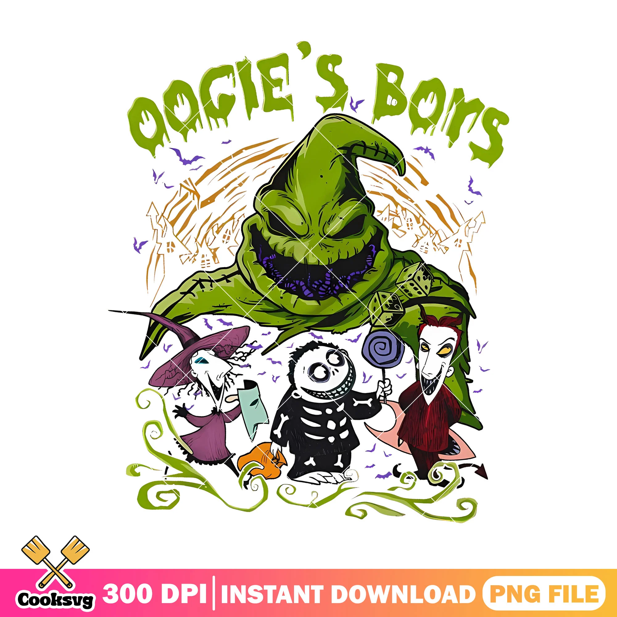 Oogie boys design png, halloween art png, disney world png