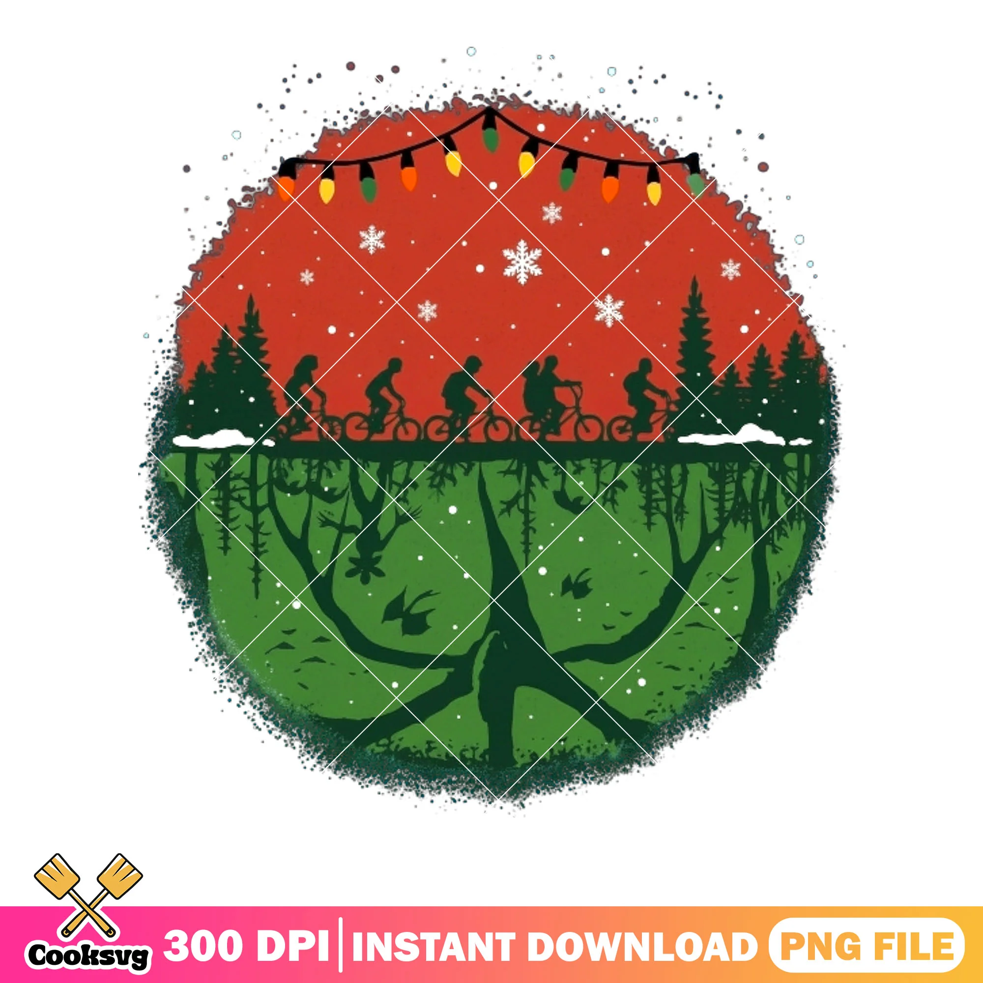 Orange The party snow png, merry xmas png, stranger things png