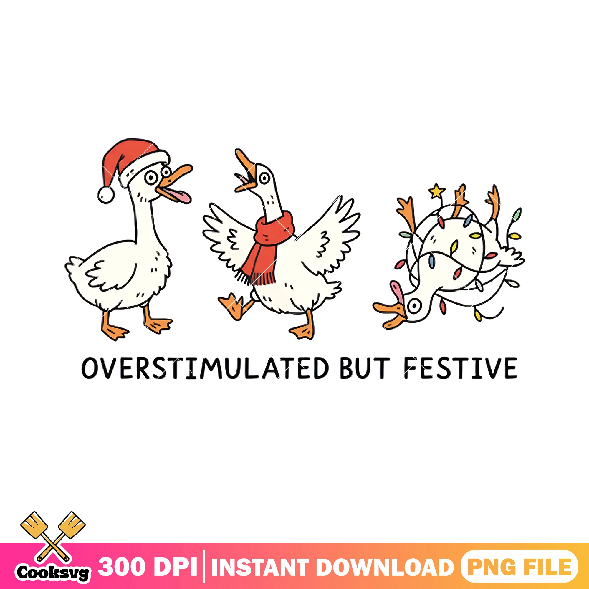 Overstimulated but festive png, christmas decor png, santa hat png