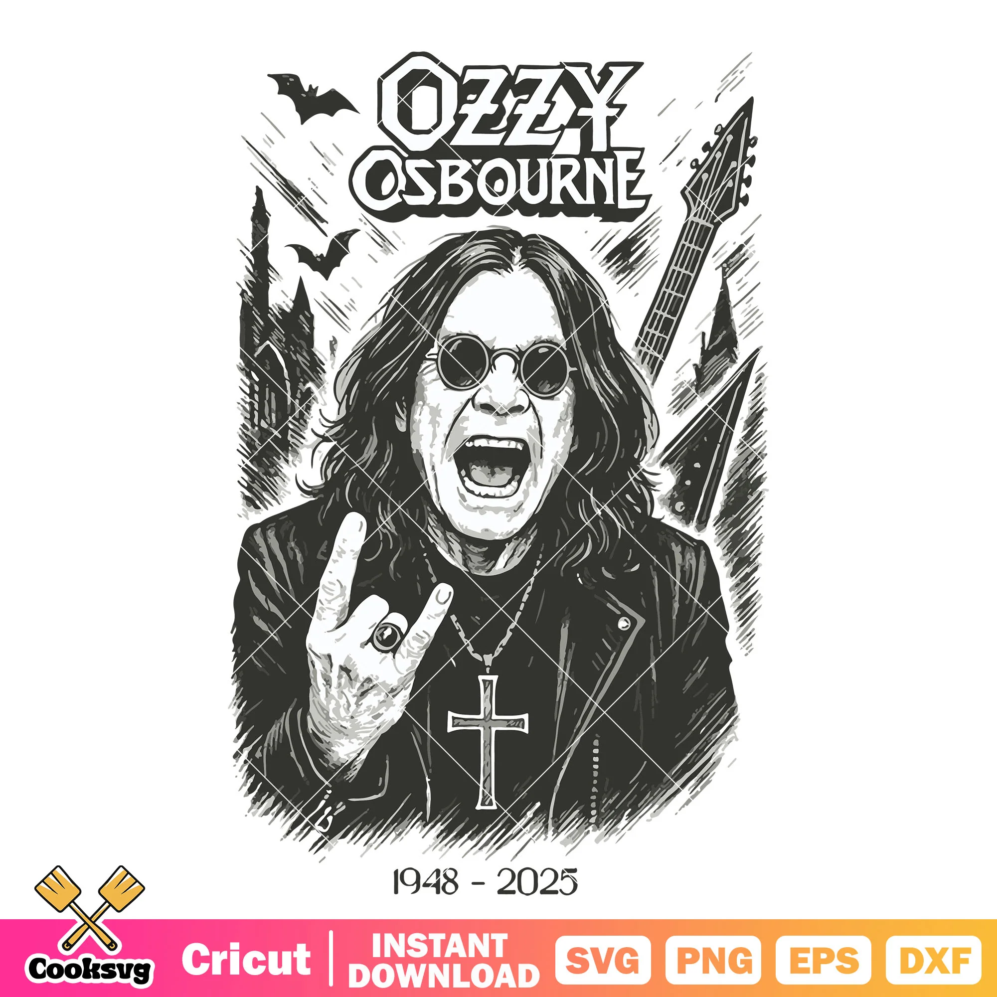 Ozzy osbourne 2025 svg, ozzy osbourne svg, ozzy rock and roll rebel svg