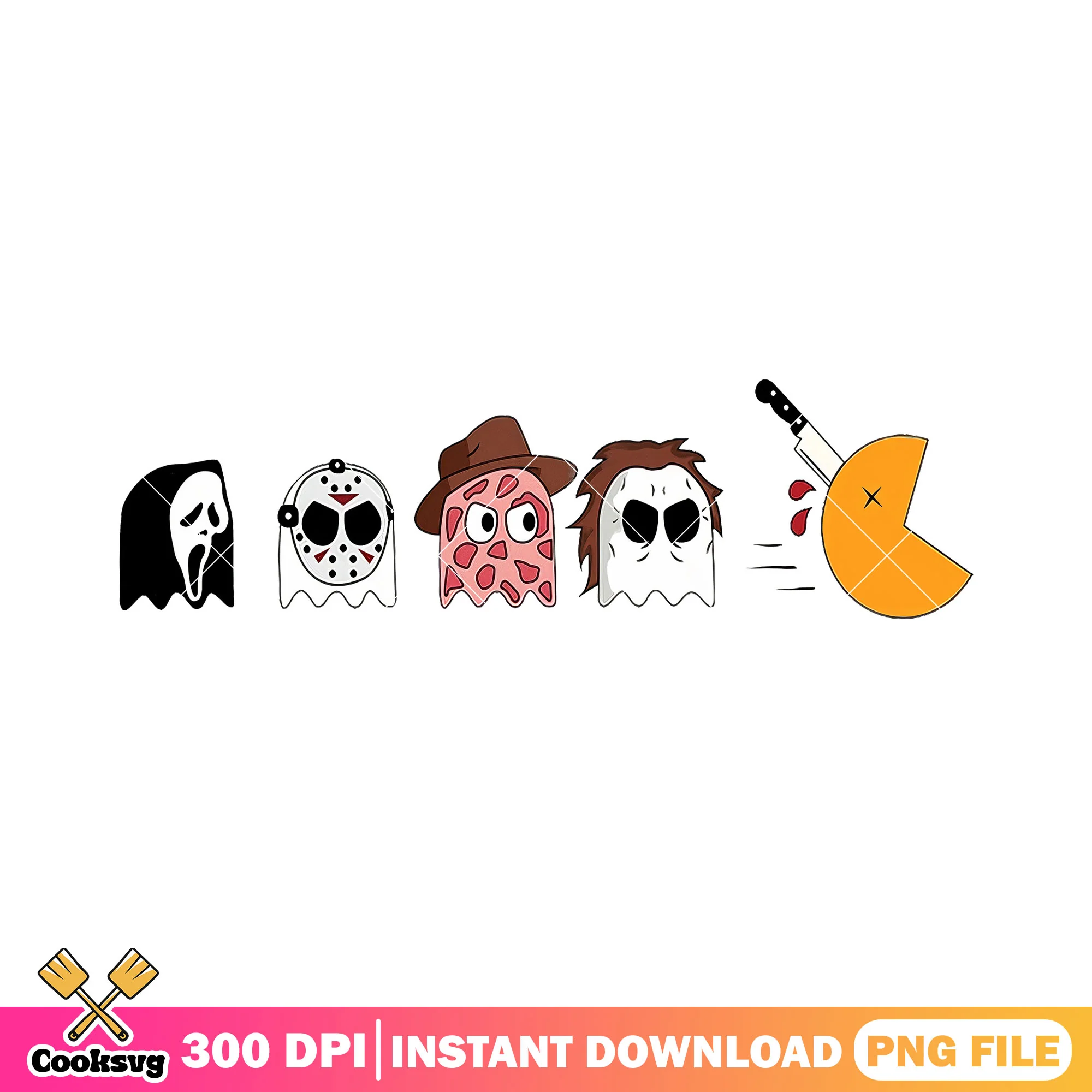 Pacman horror charracters style design png, rocky horror movies png