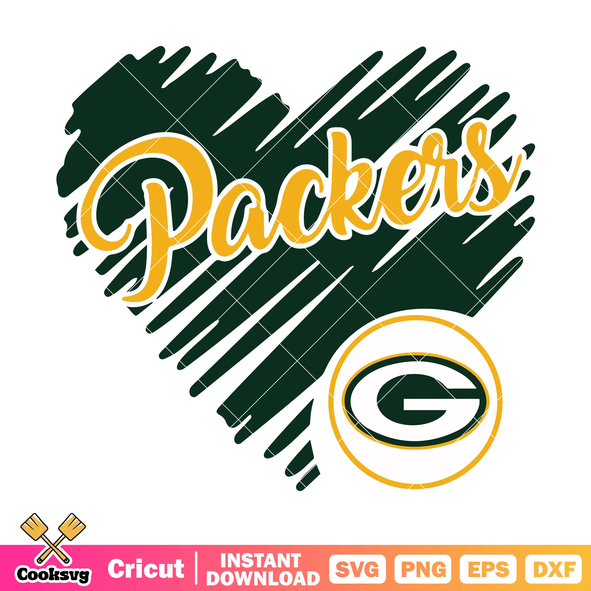Paint black heart G packers svg, green bay packers svg, nfc north svg