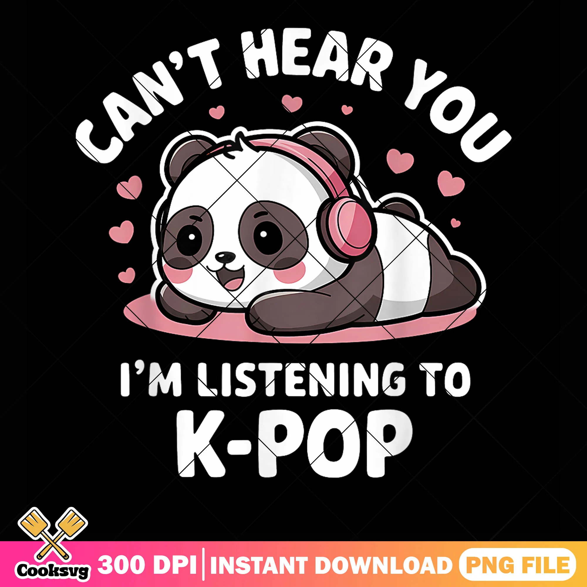 Panda cant hear you png, kpop saja png, kpop demon hunters png