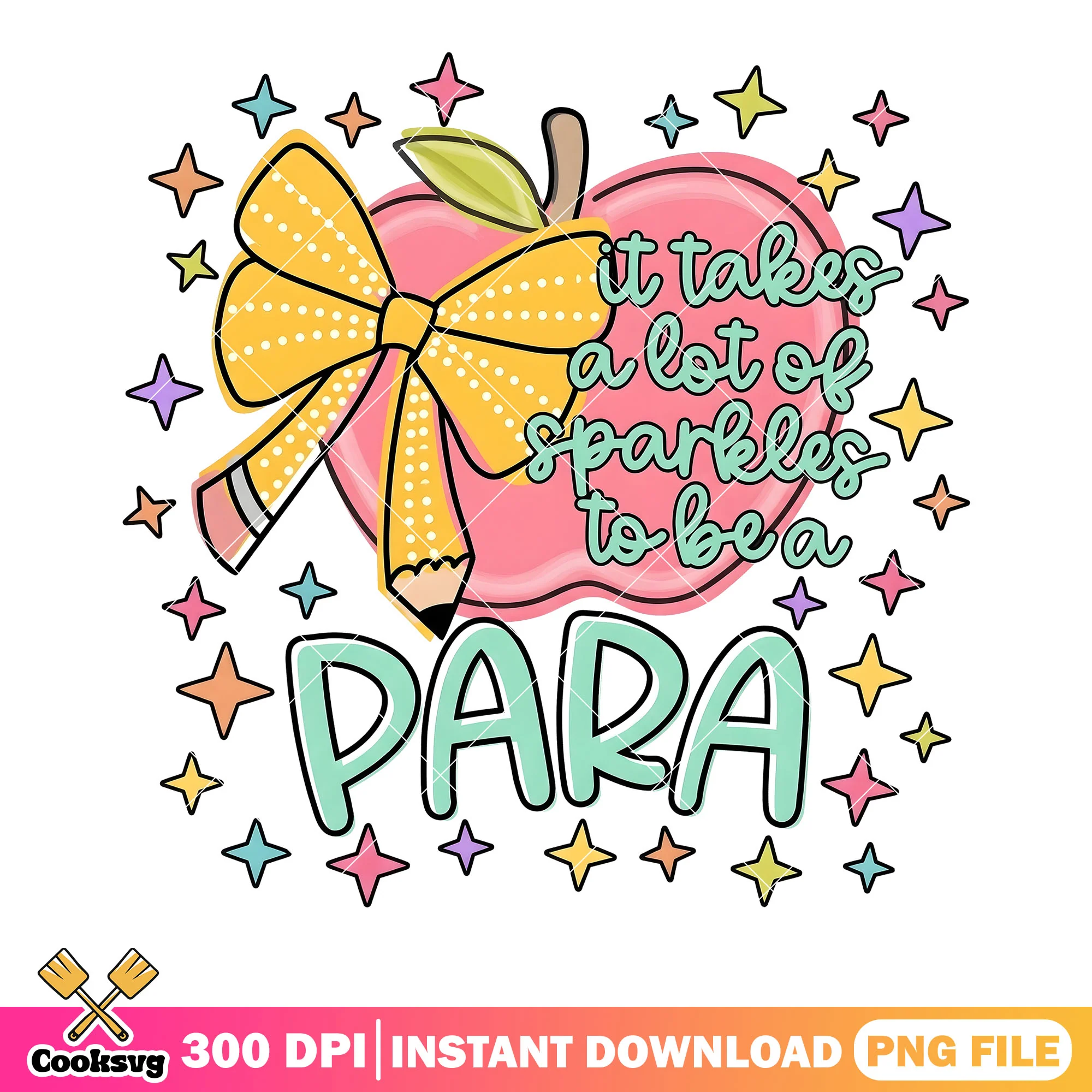 Para apple pencil bow png, birthday vibes png, back to school png