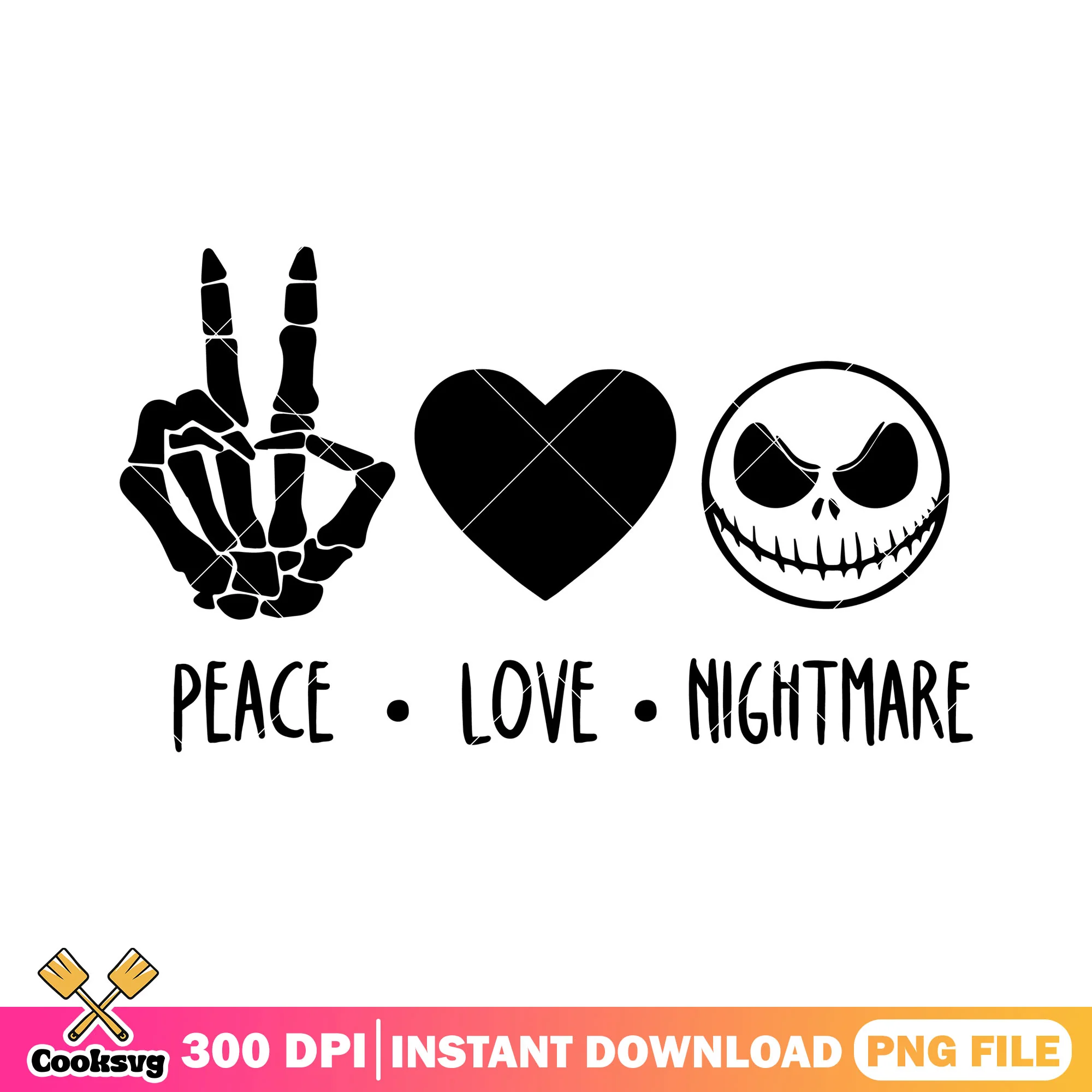 Peach love nightmare png, halloween disney png, jack art png
