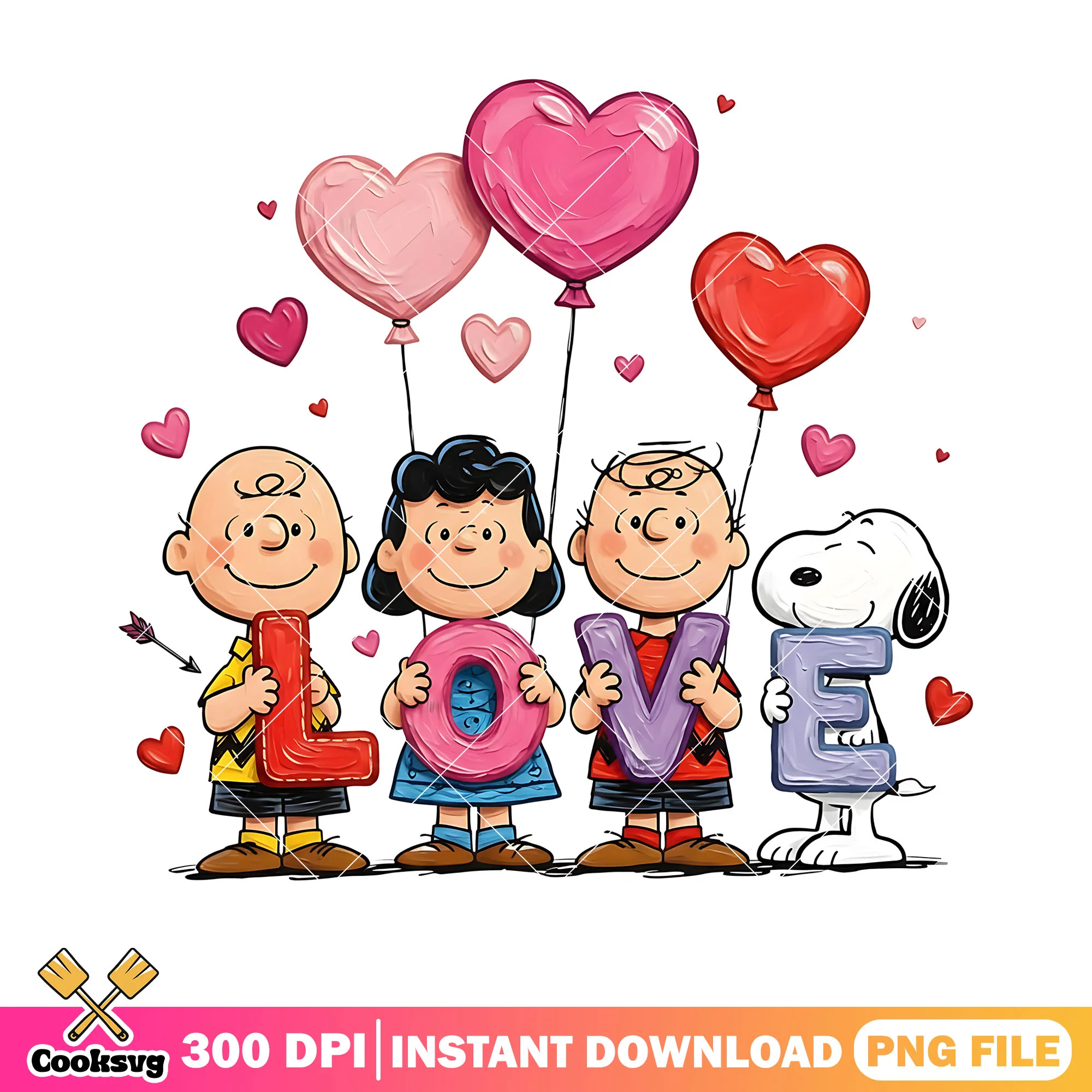 Peanuts characters png,love theme png,festive vibe png