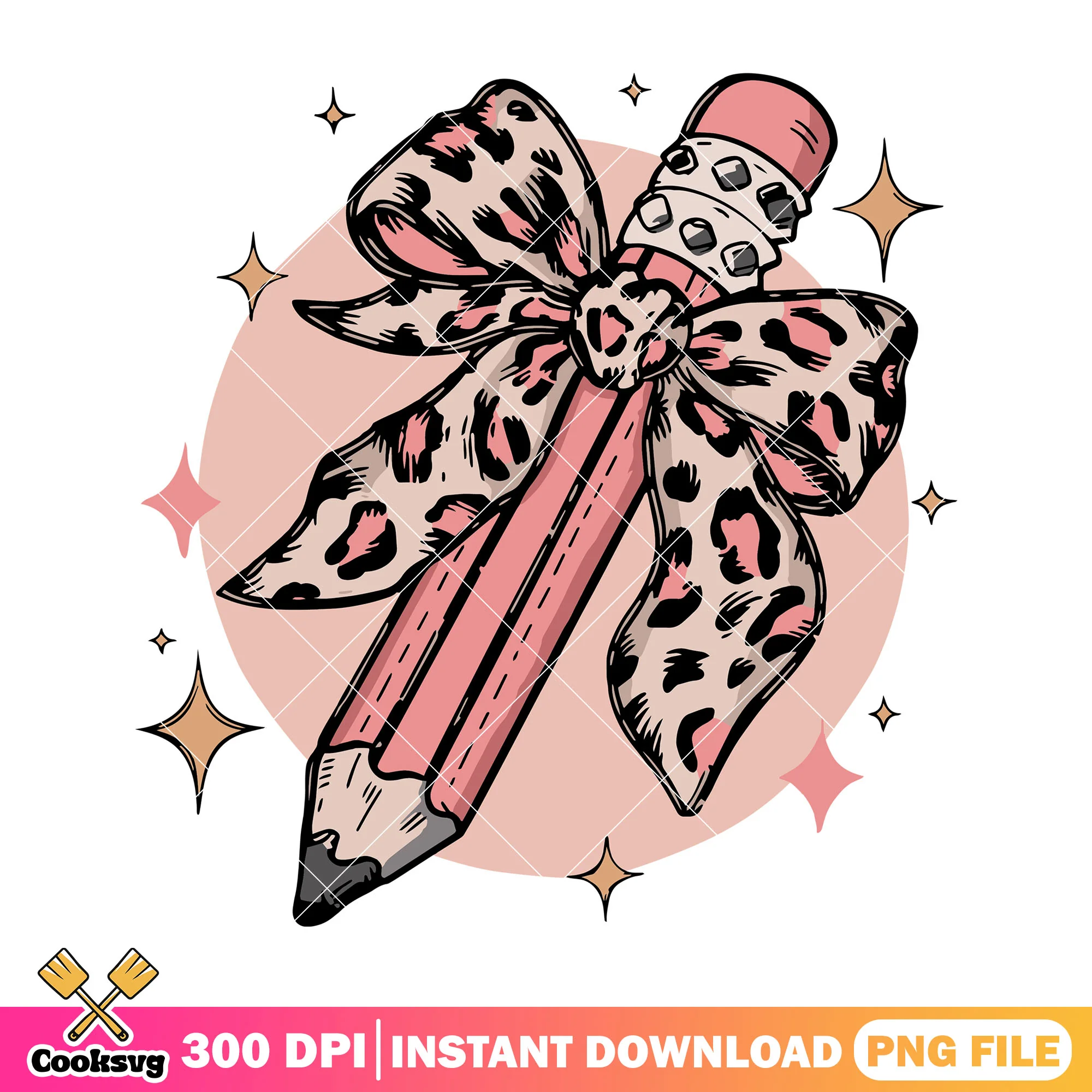 Pencil bow pink png, back to school decor png, big pencil png