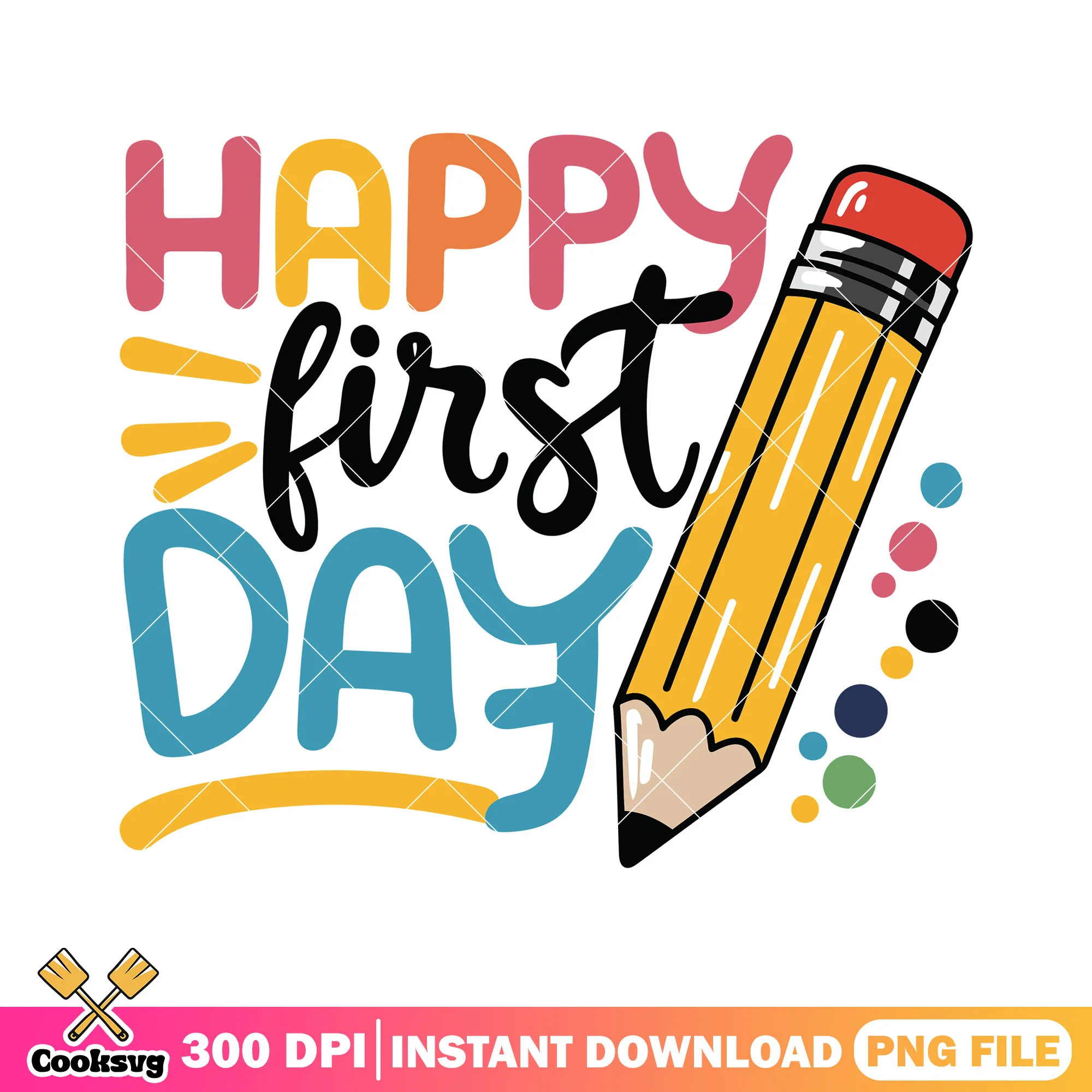 Pencil first day happy png, going back to school png, logo art png
