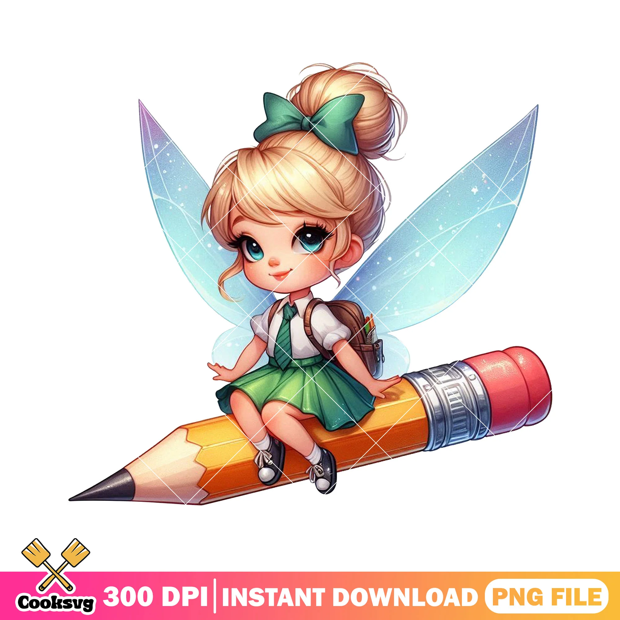 Pencil tinker bell png, disney world png, back to school outfit png