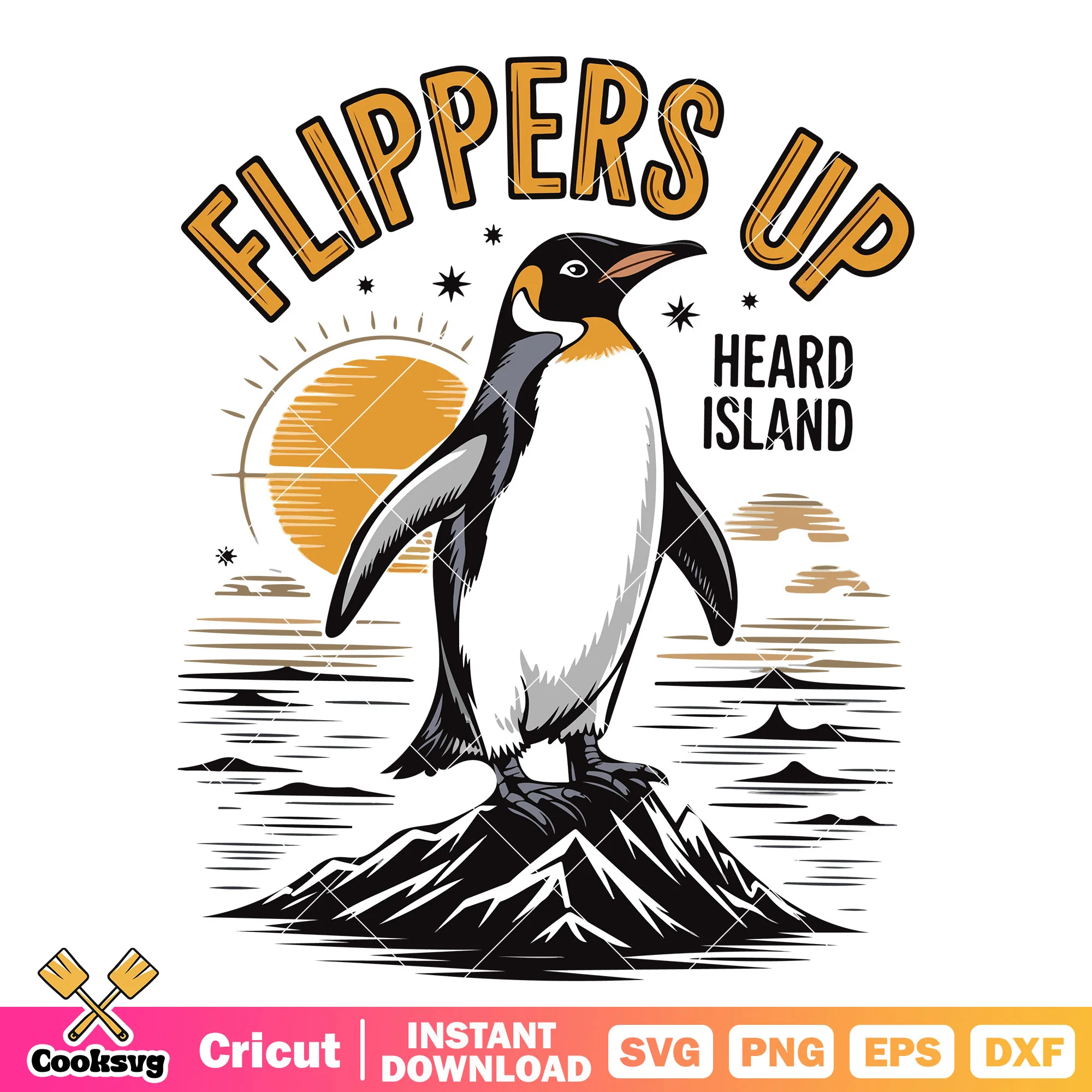 Penguin flippers up heard island svg, club penguin island svg