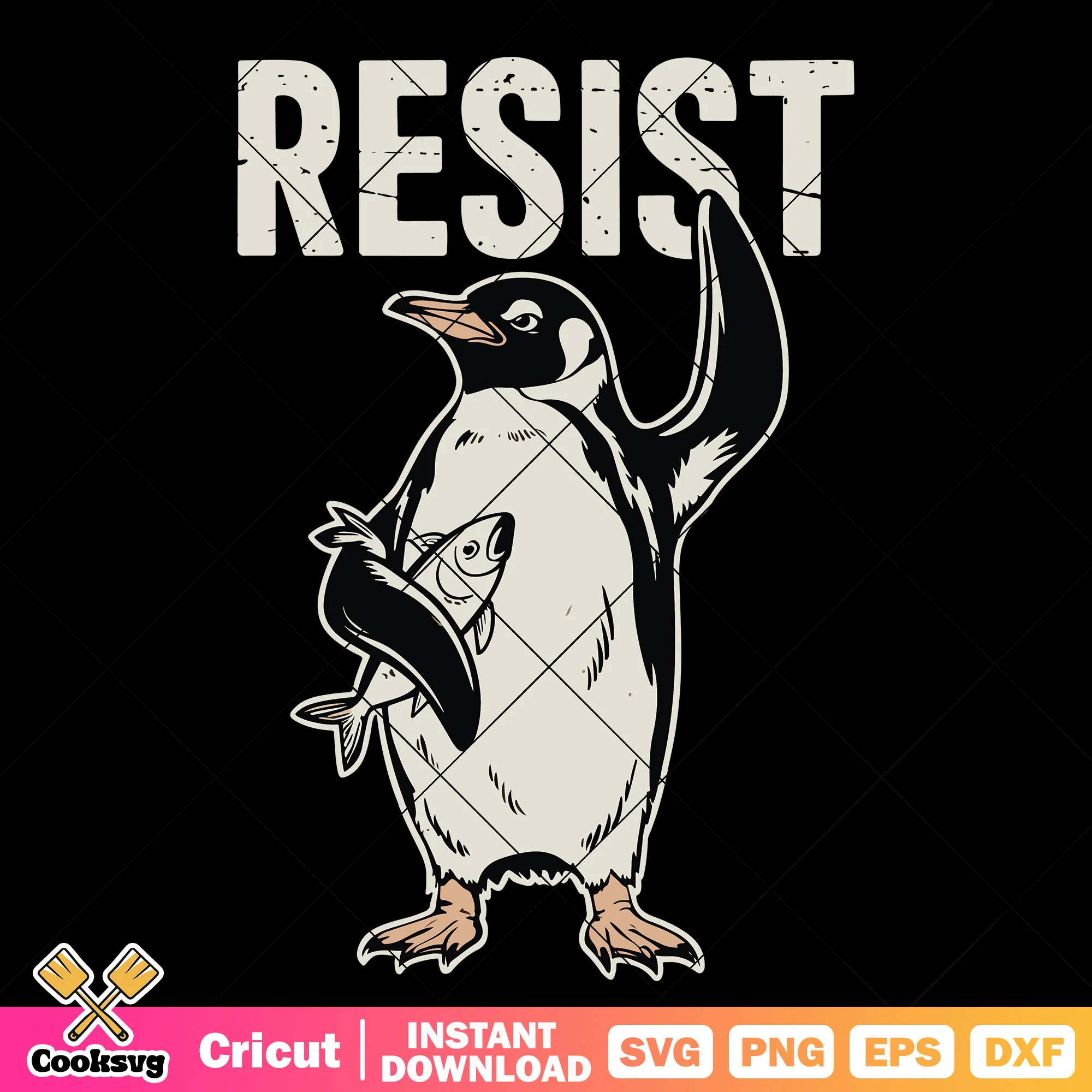 Penguin resist america tax svg file, resist trump svg