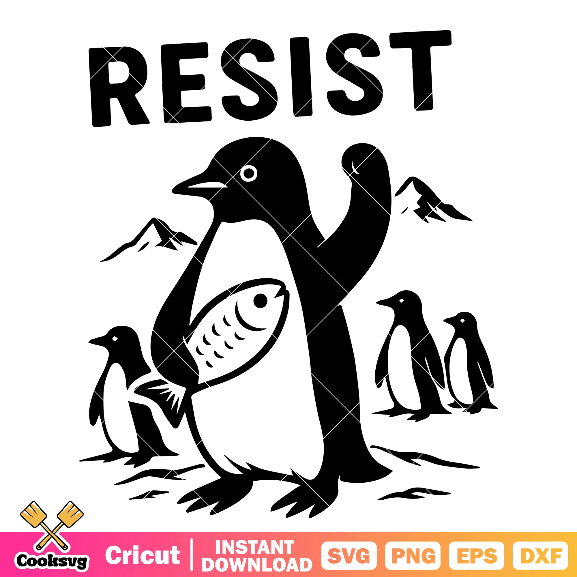 Pengunin cute resist design svg, trump resistance svg, resistance svg