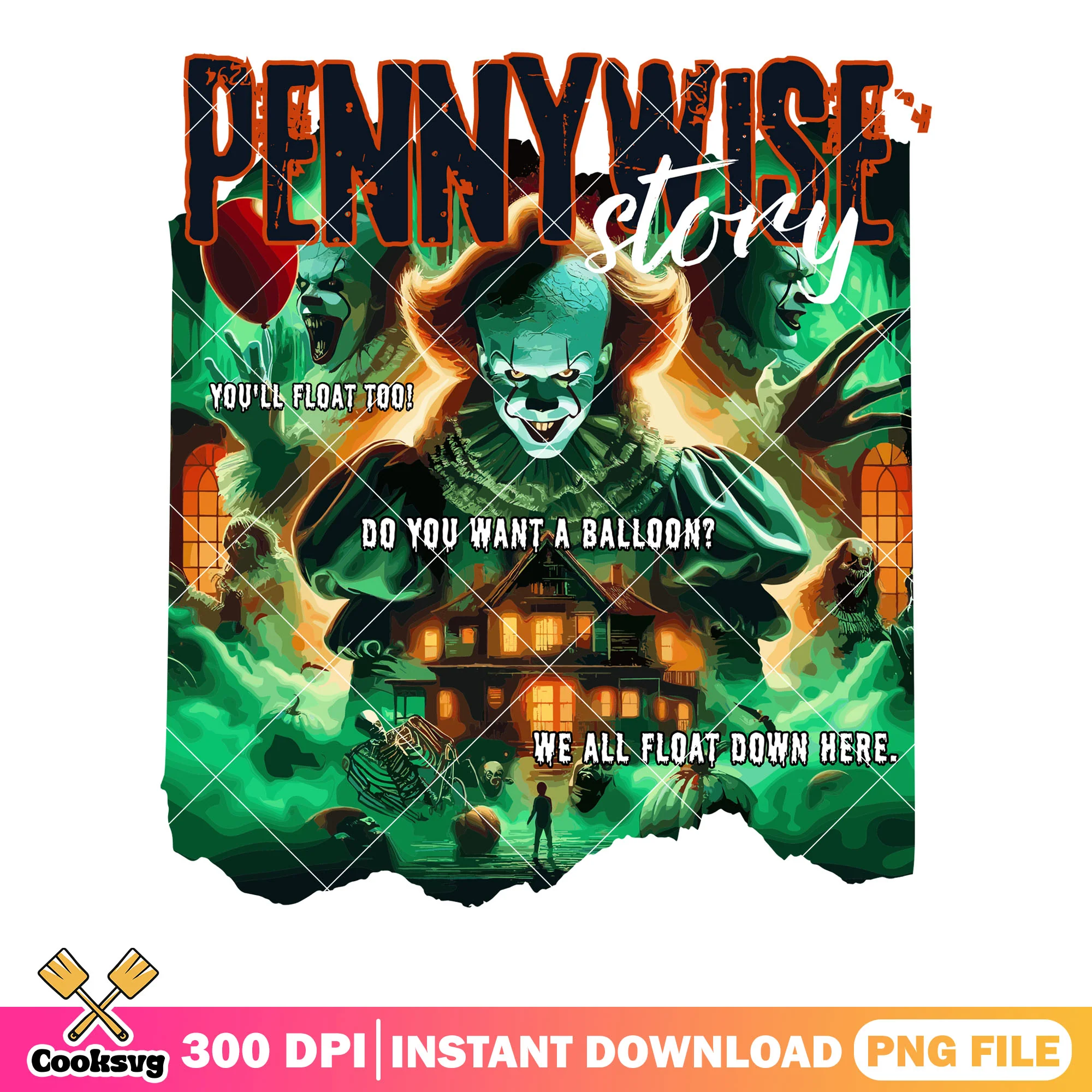 Pennywise story png, the crazy clown png, scary night png