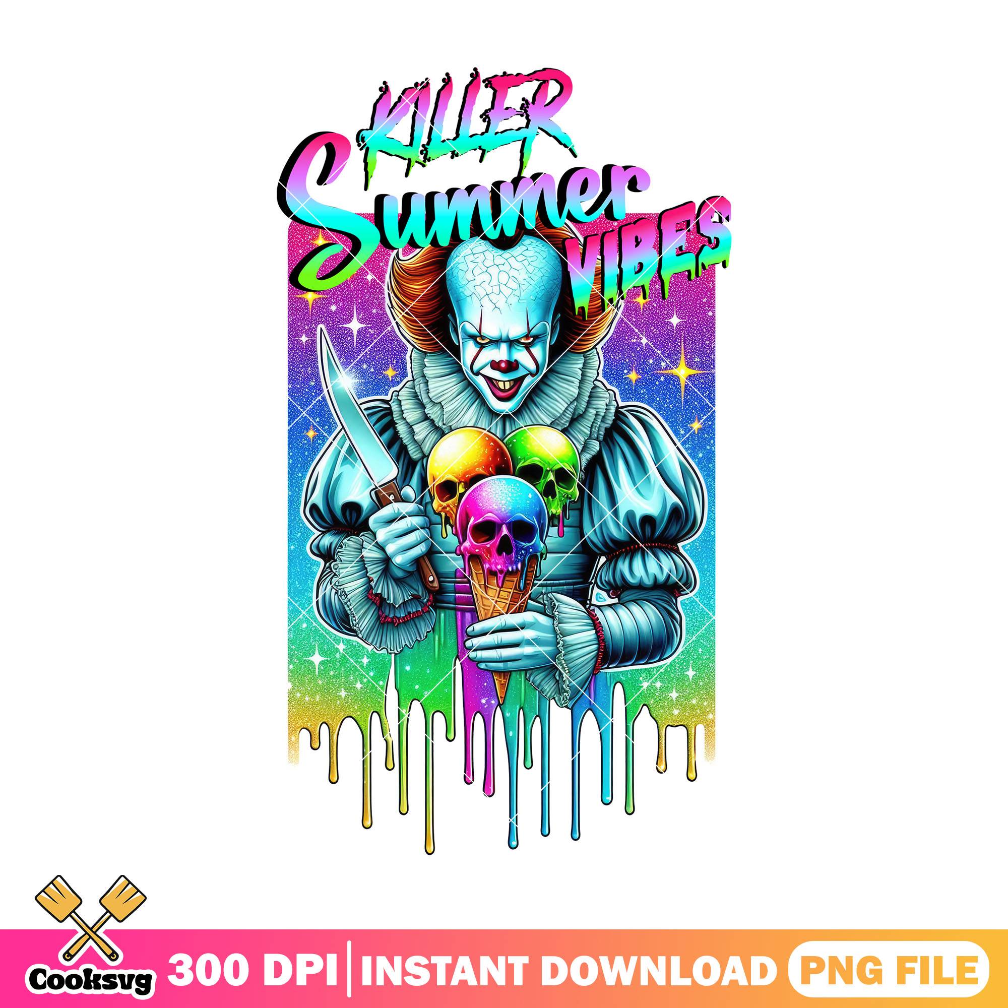 Pennywise summer vibes png, pennywise costume png, halloween kills png