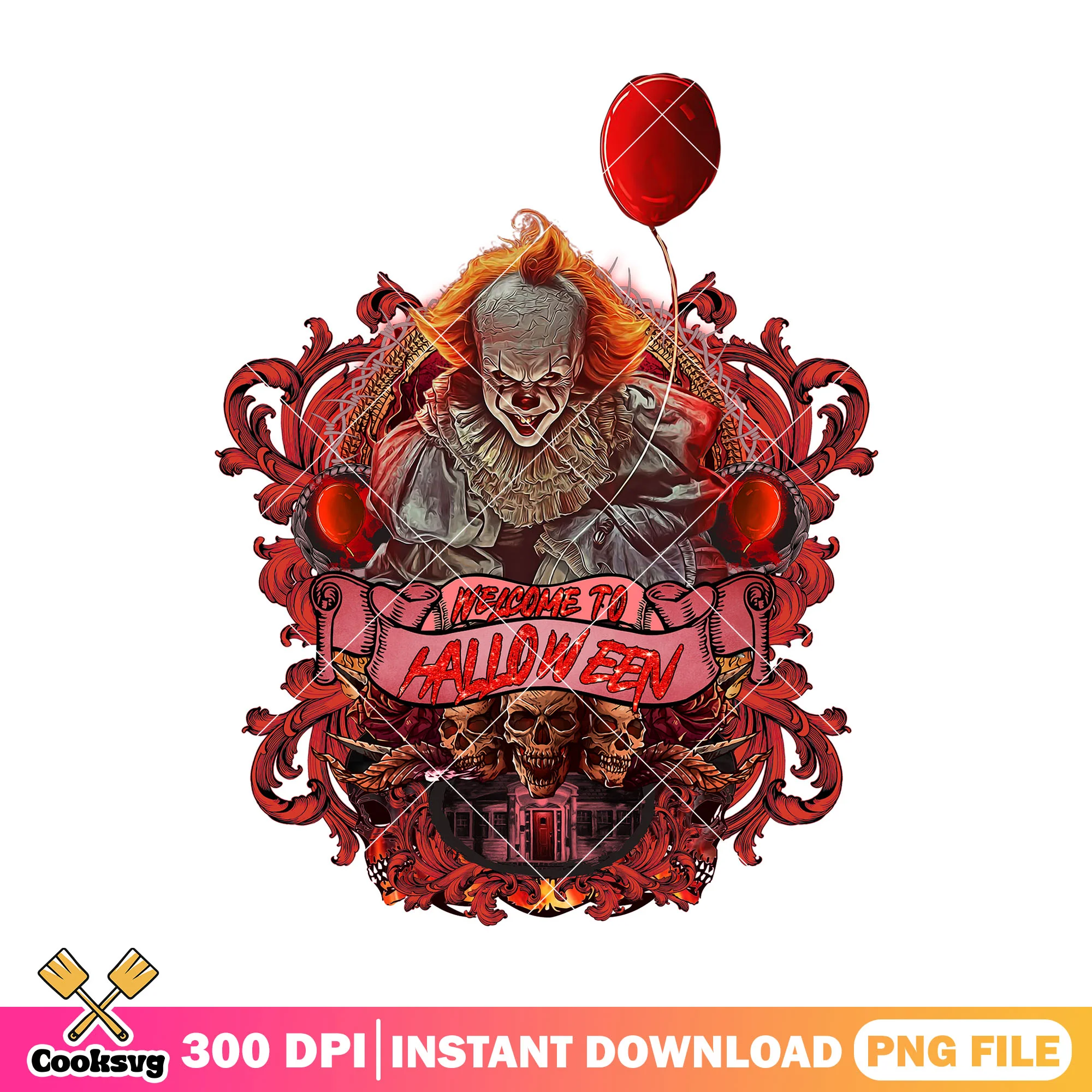 Pennywise welcome to halloween png, pennywise movie png