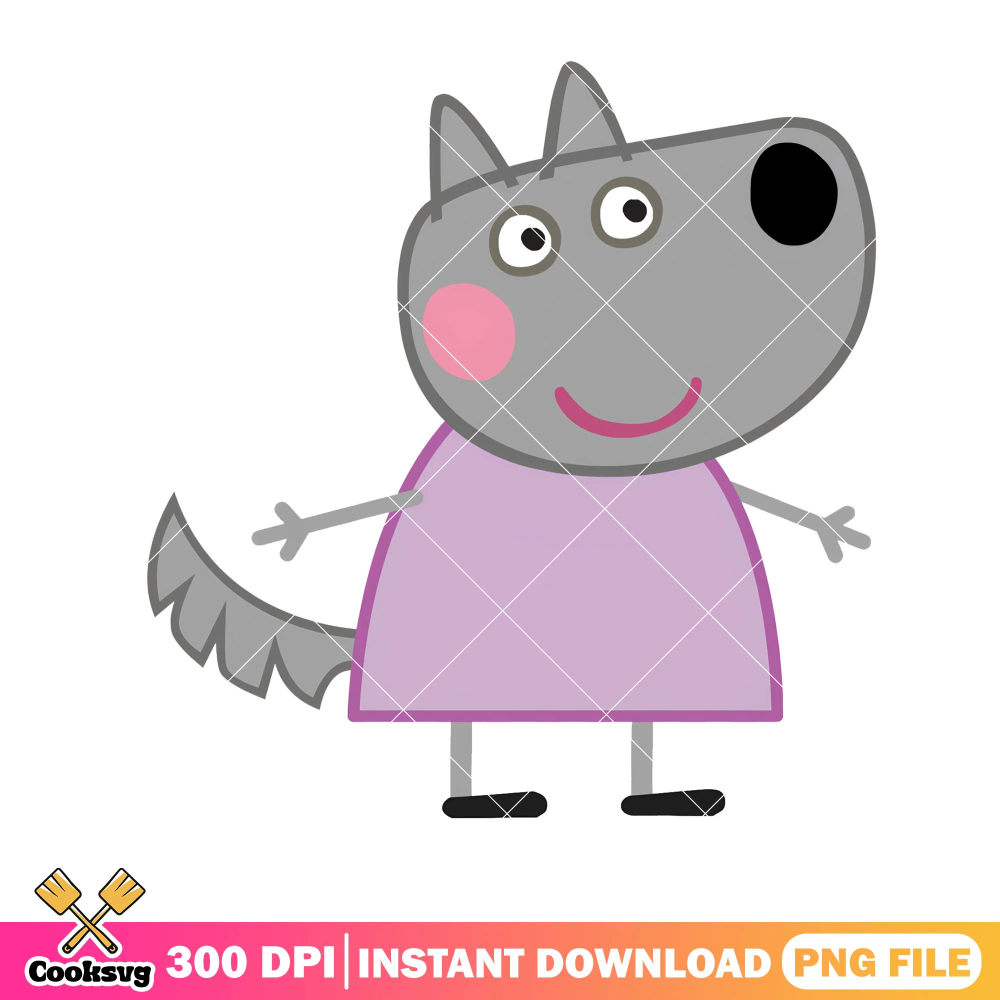 Peppa friend Wendy Wolf png, cartoon for kids png, peppa pig character png