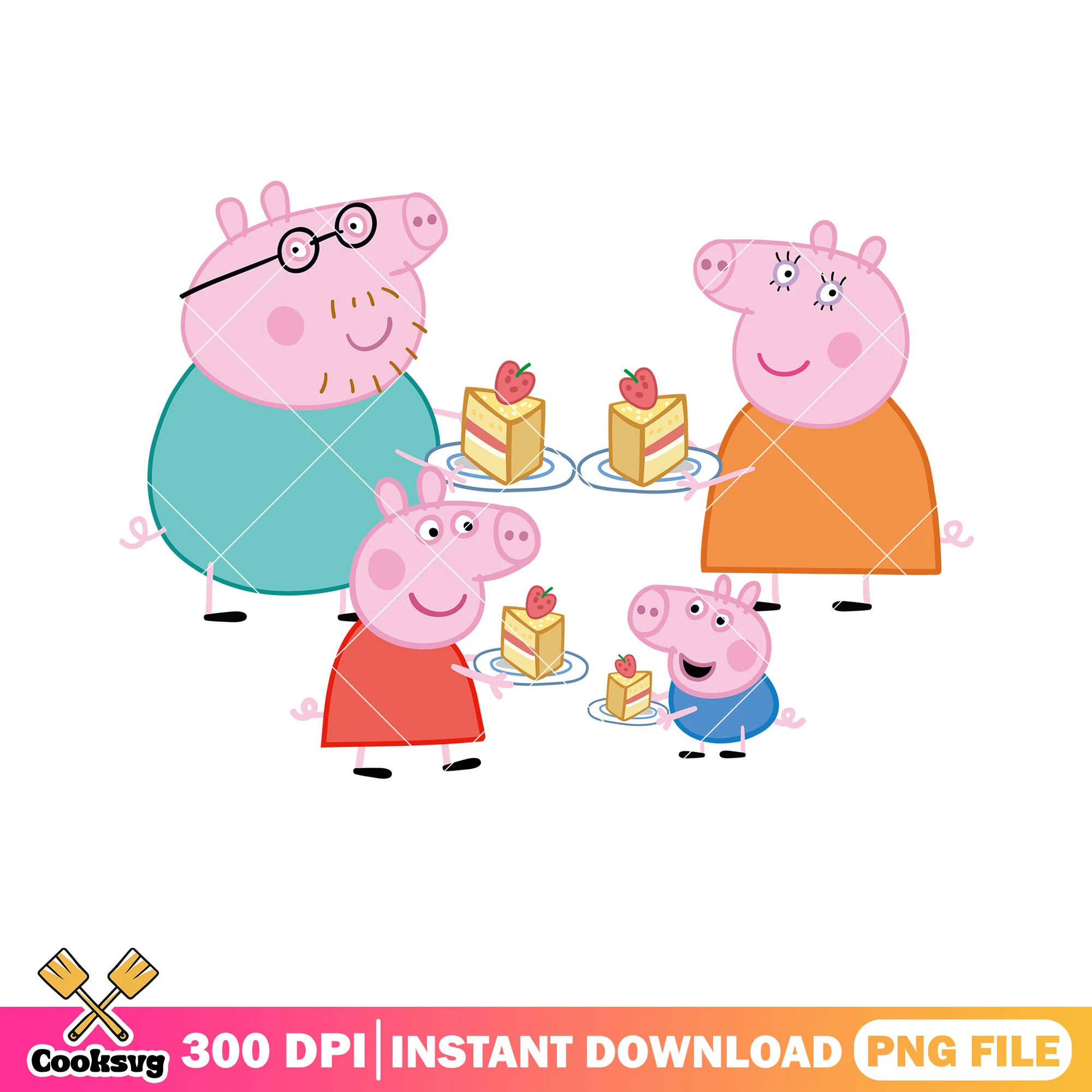 Peppa pig show png, cartoon for kids png, daddy and mummy pig png