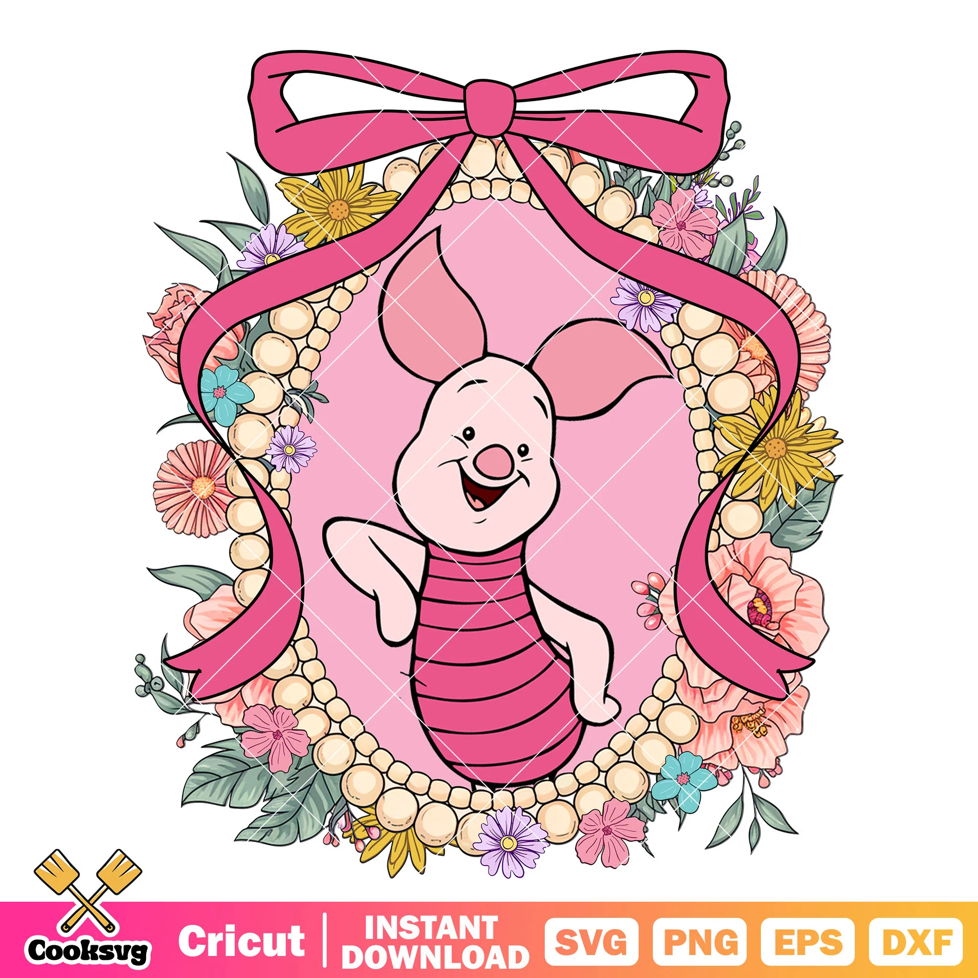 Piglet and disney bow tie mirror png, winnie the pooh png