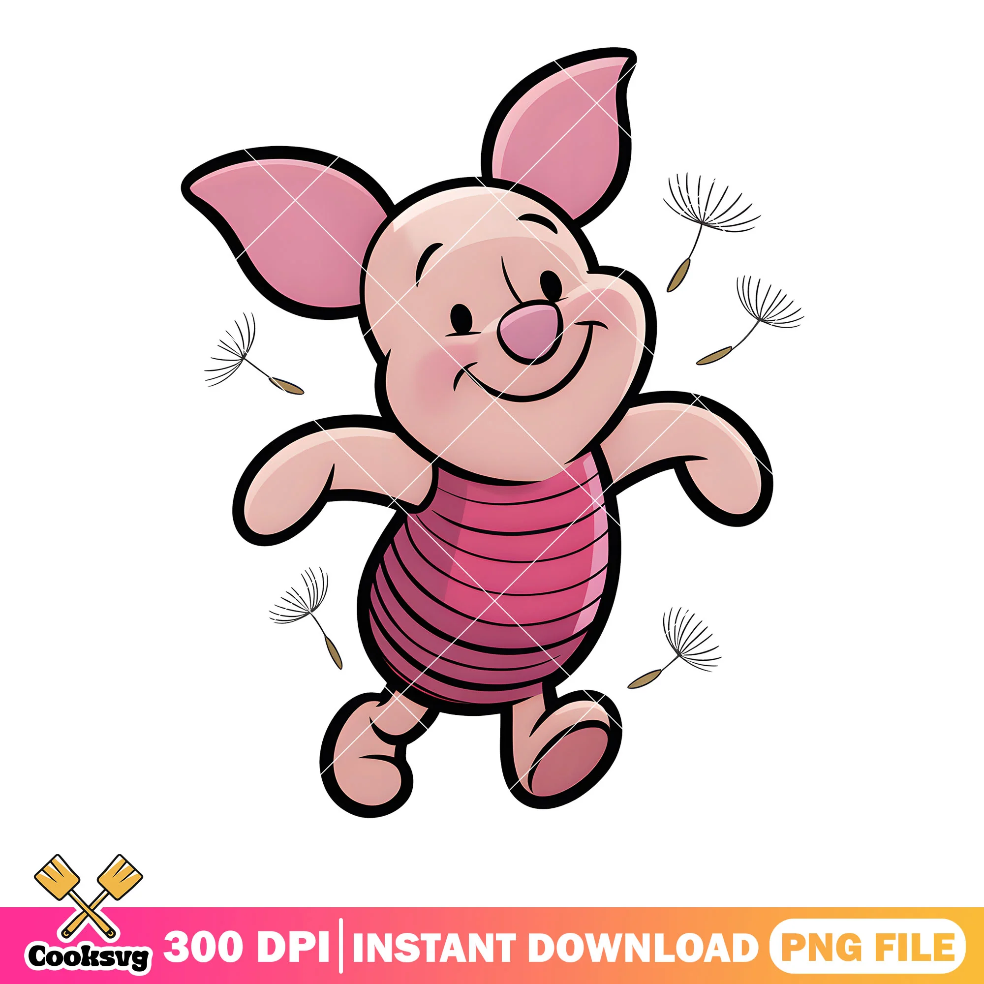 Piglet cute seed fluff png, pooh friends png, disney piglet png