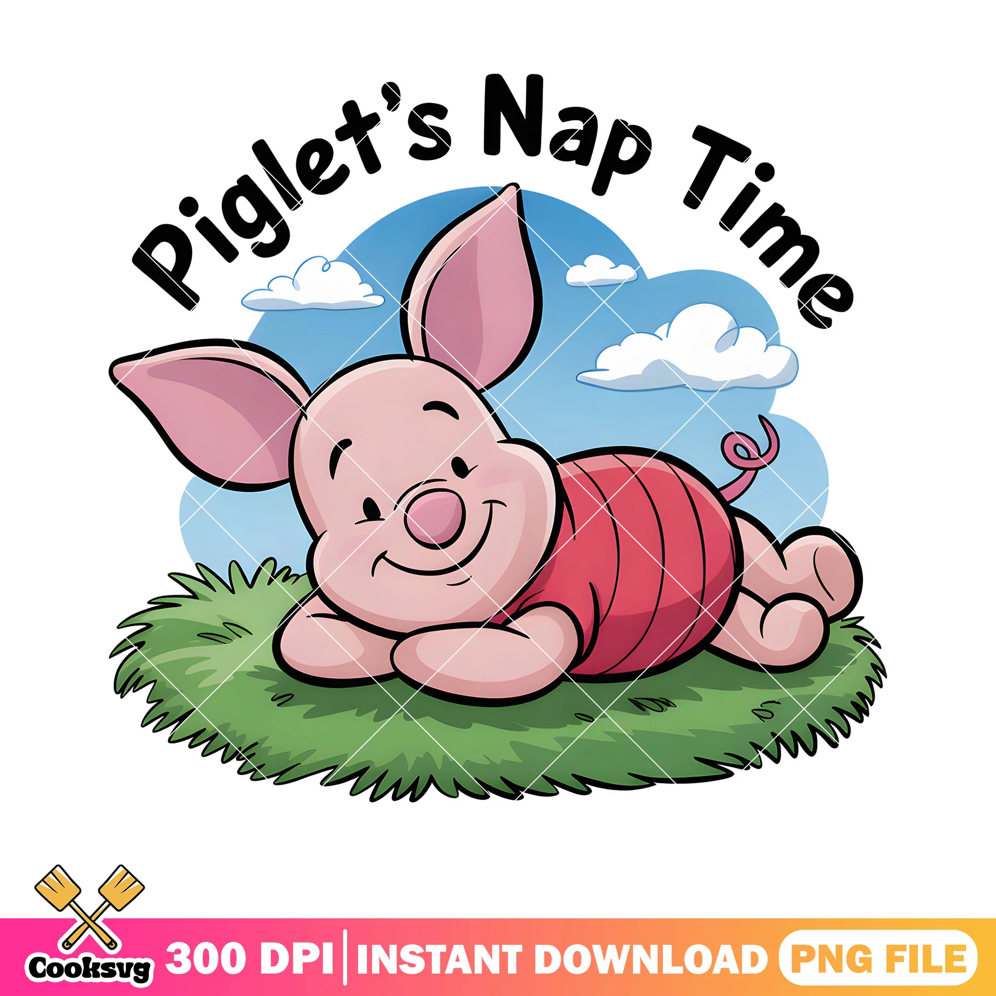 Piglet nap time sticker png, winnie the pooh disney png, disney piglet png