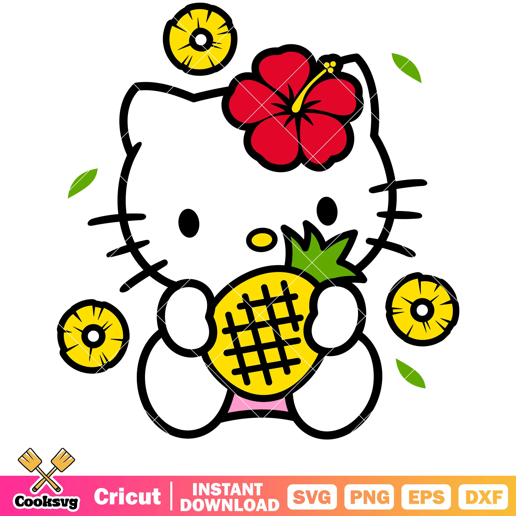 Pineapple hello kitty svg, hello kitty svg, sanrio cartoon svg