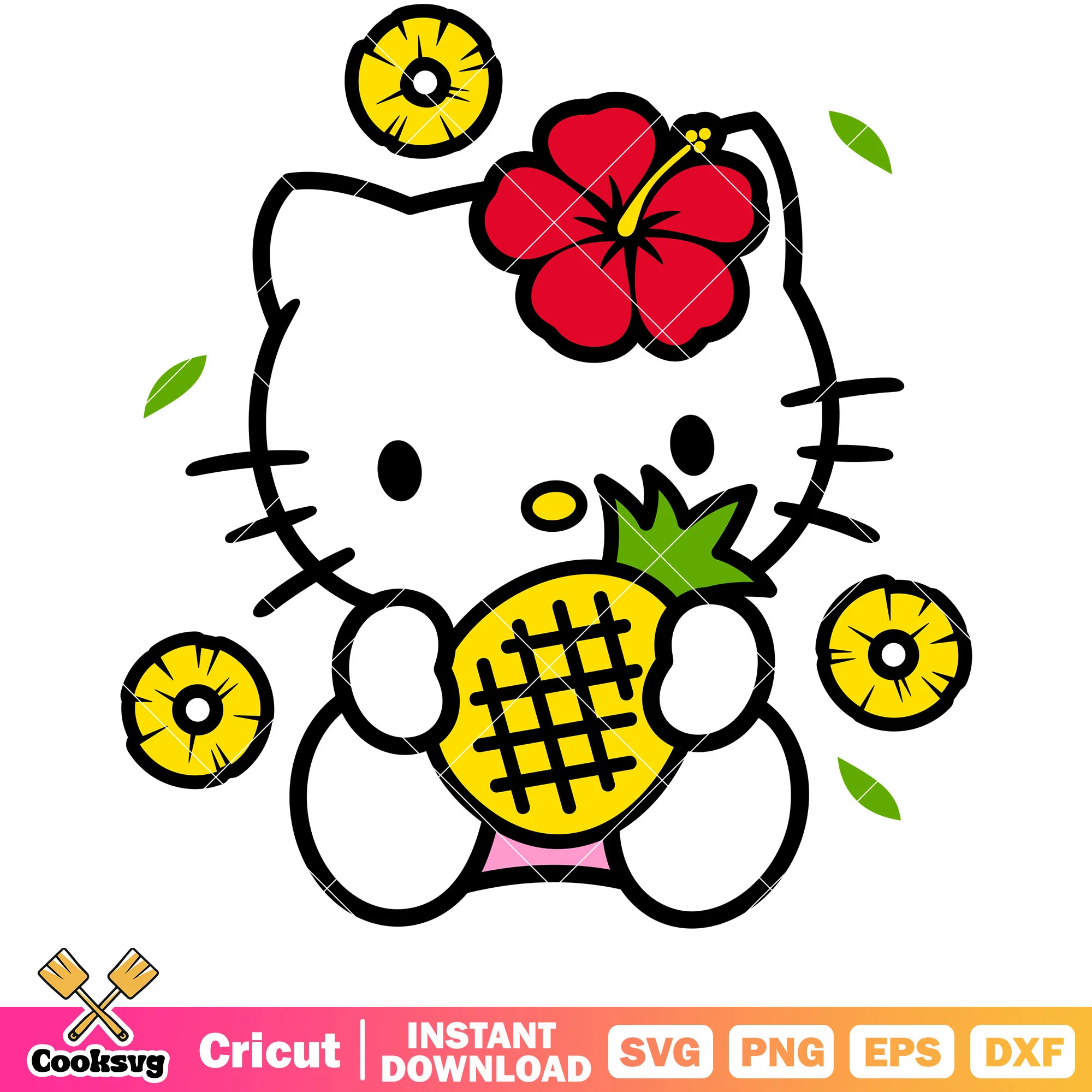 Pineapple hello kitty svg, hello kitty svg, sanrio cartoon svg