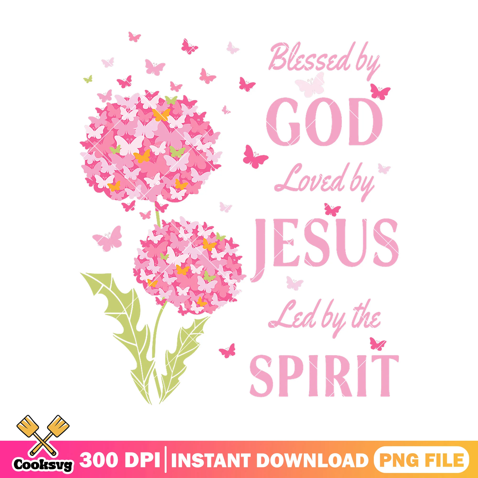 Pink blessed by god png, god is spirit png, god blessed png