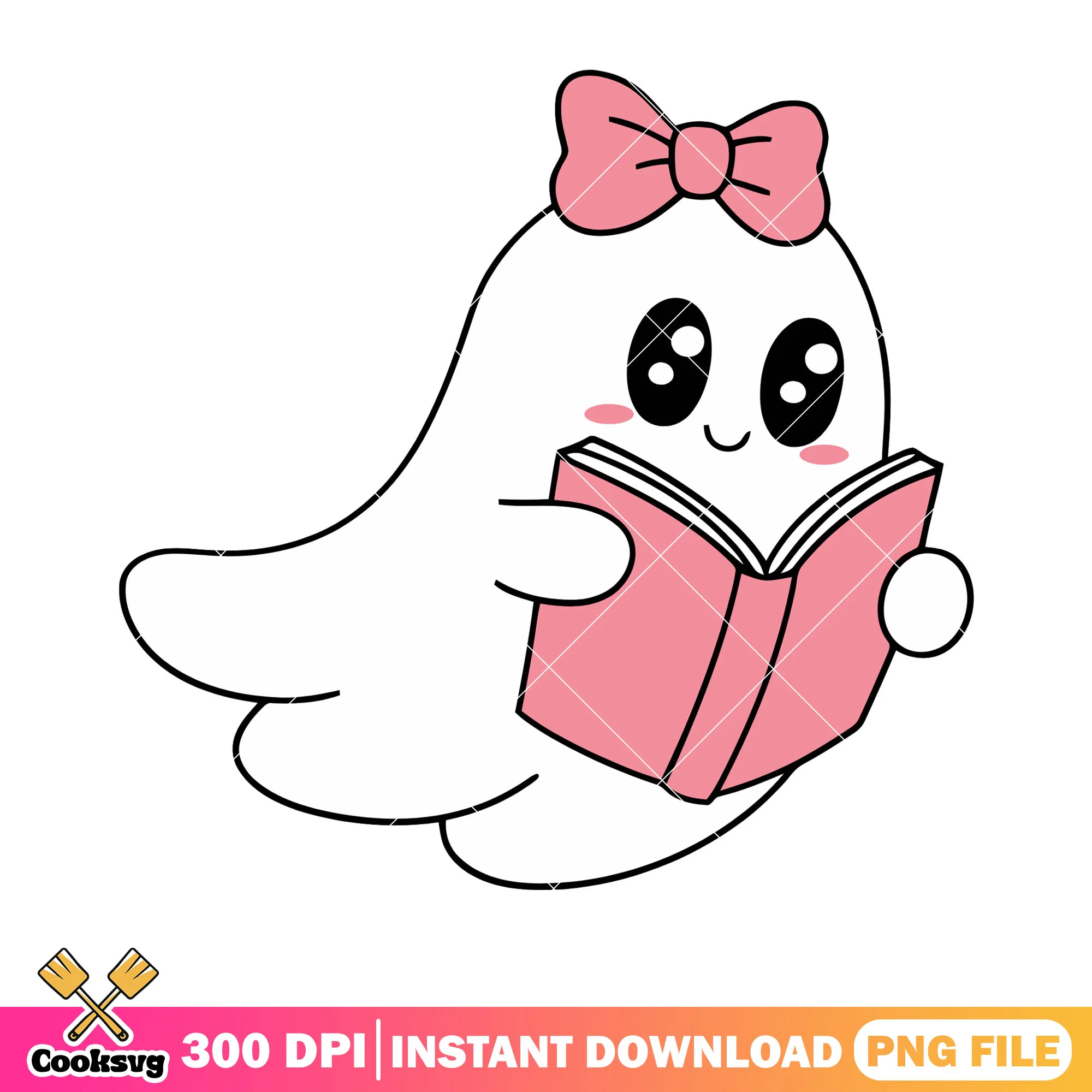 Pink bow tie  book png, ghost costume png, halloween scary png