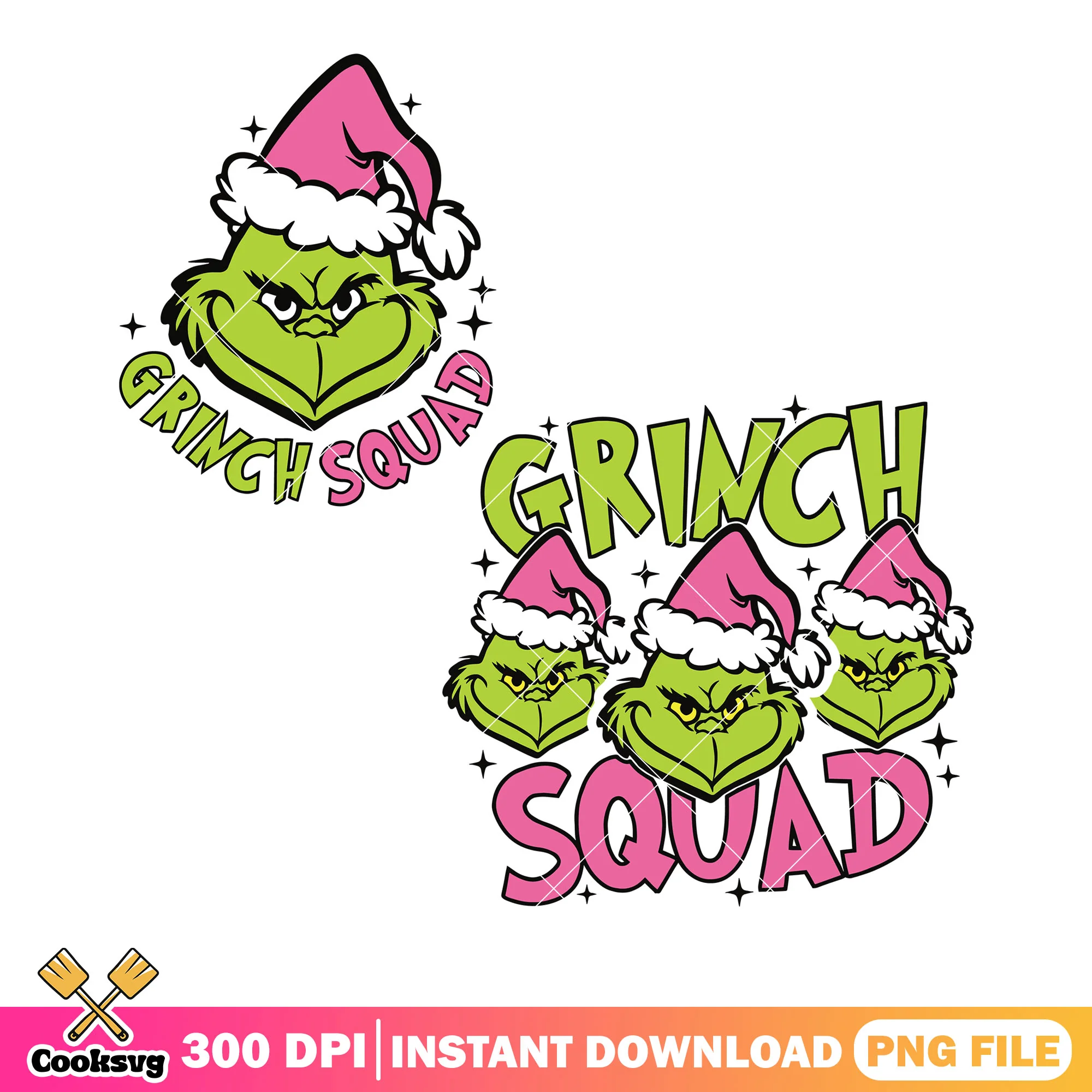 Pink grinch squad cutting png, picture funny png, four grinch png