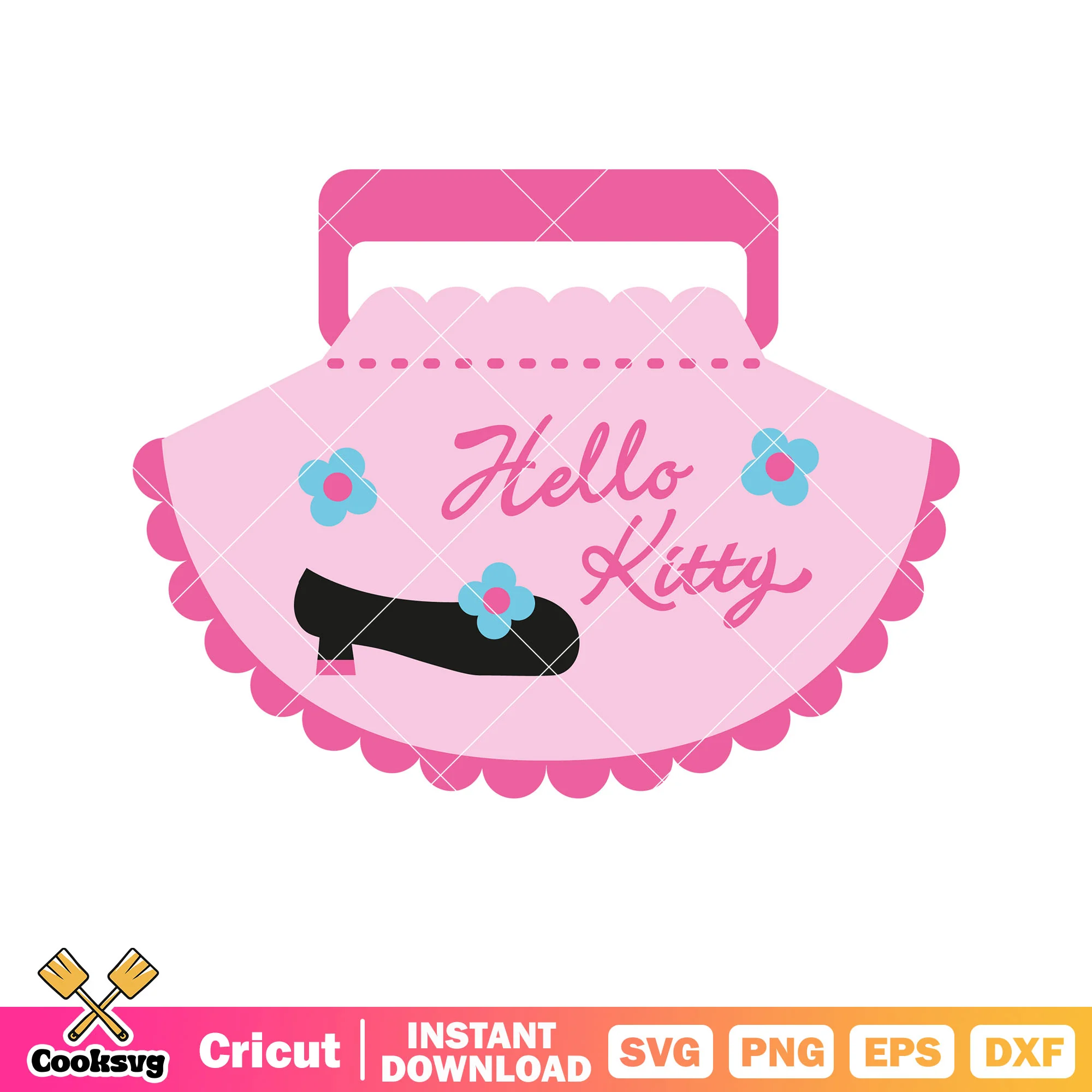 Pink hello kitty bag cartoon svg, pink hello kitty svg
