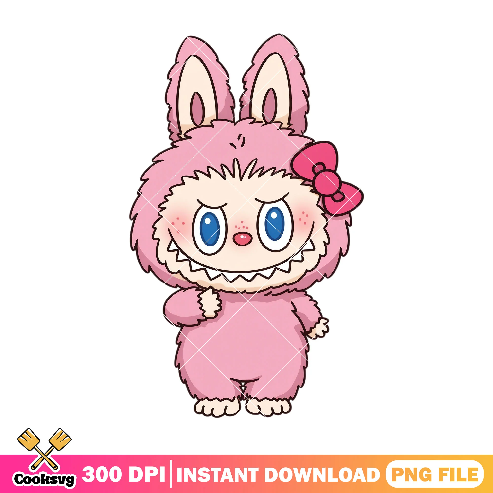 Pink labubu monster design png, labubu popmart png, labubu girl png