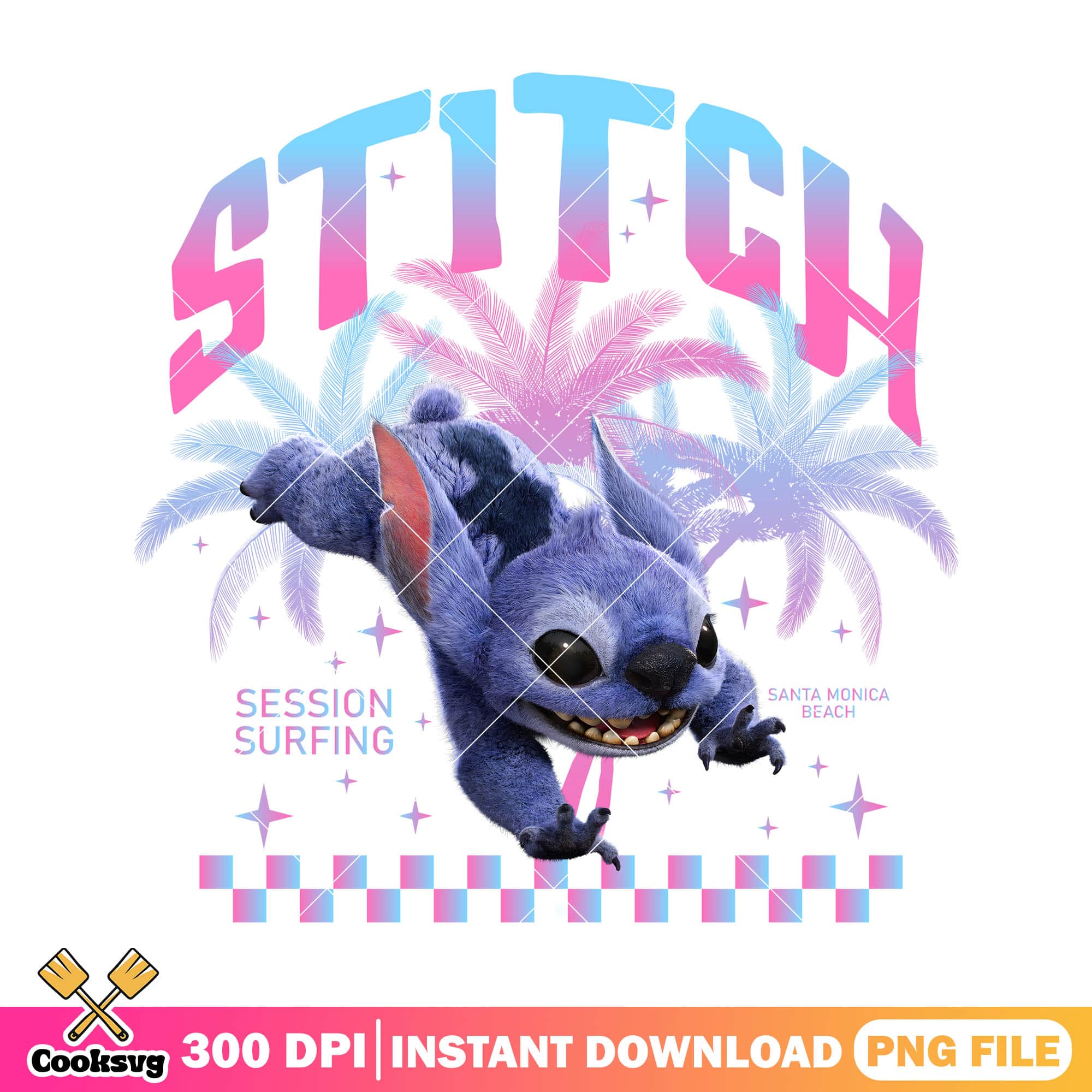Pink lilo stitch session surfing design png, stitch vibes png, pink stitch png
