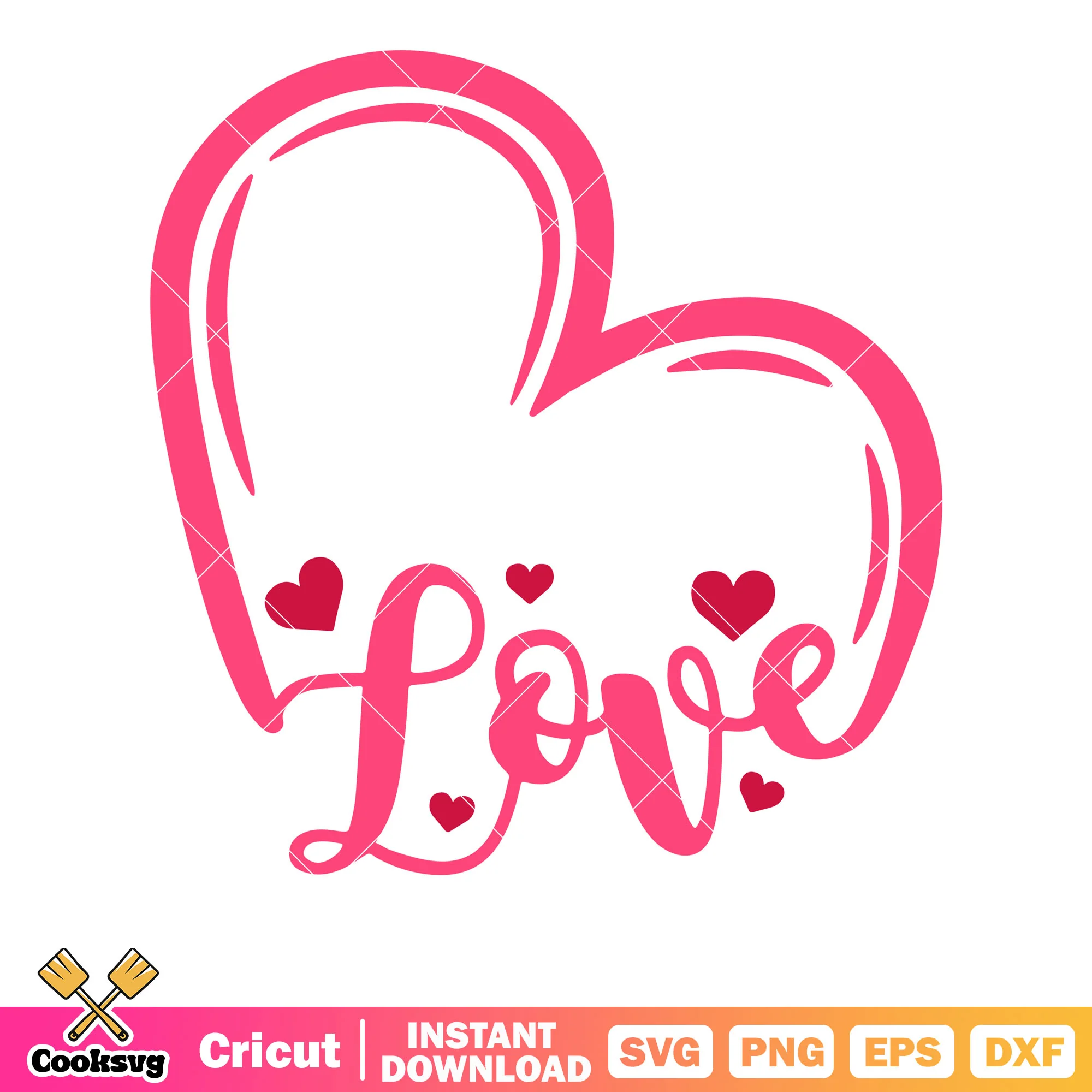 Pink love heart valentino svg, pink valentine svg, love valentine svg