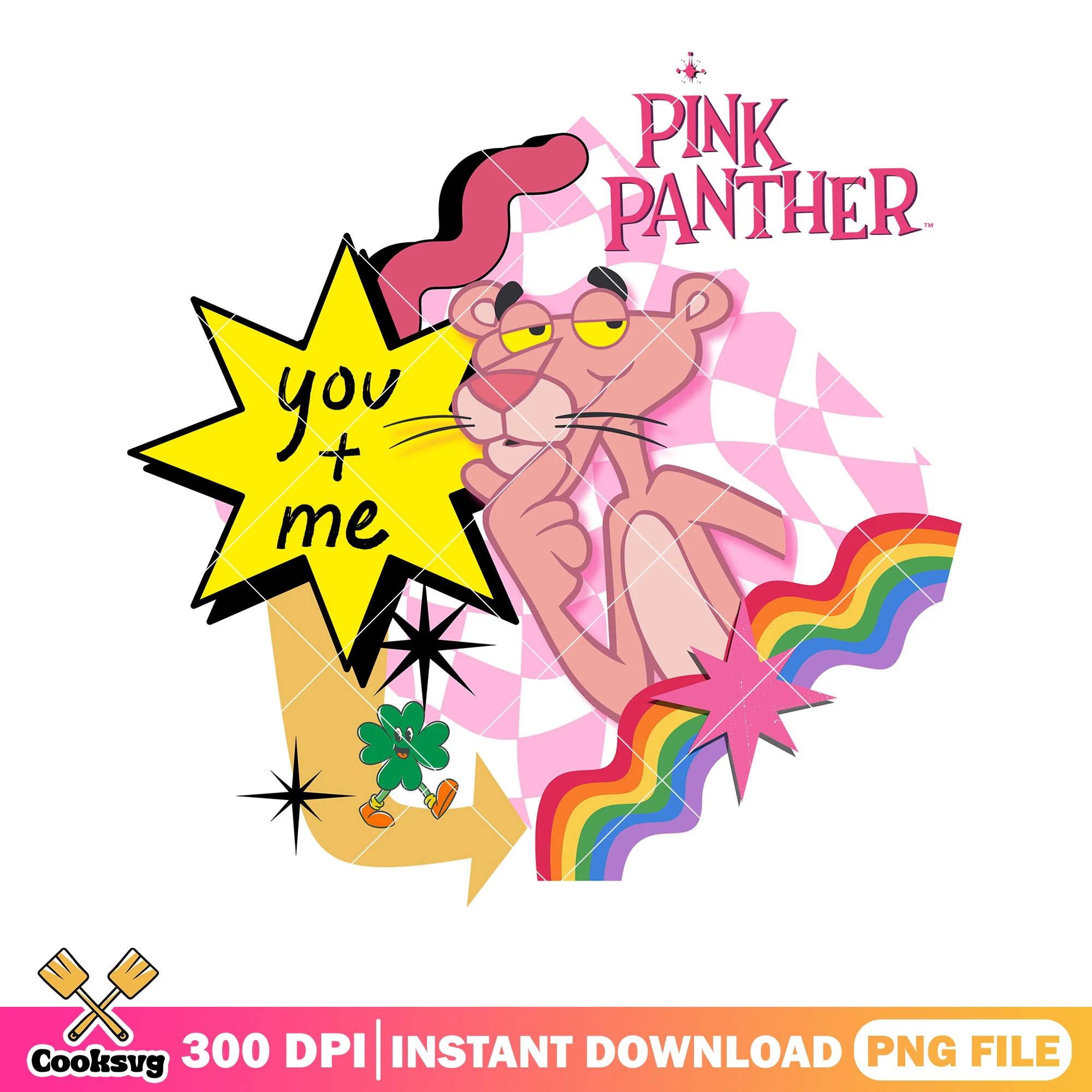 Pink Panther character png, cartoon show png, retro 90s art png