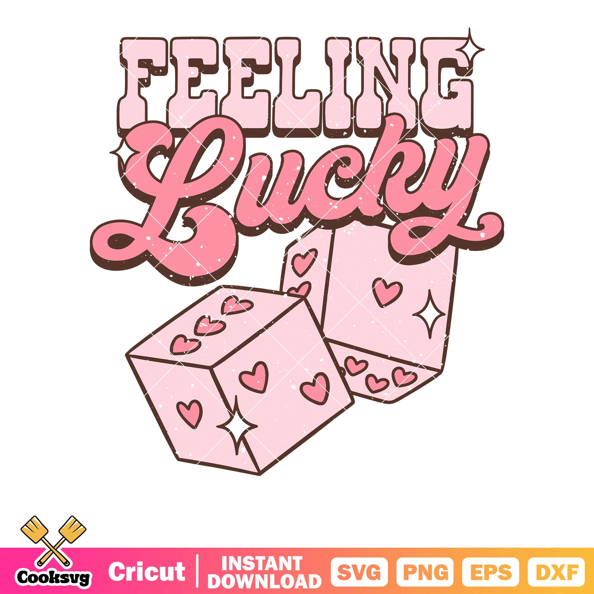 Pink valentine feeling lucky design svg, lucky valentine svg