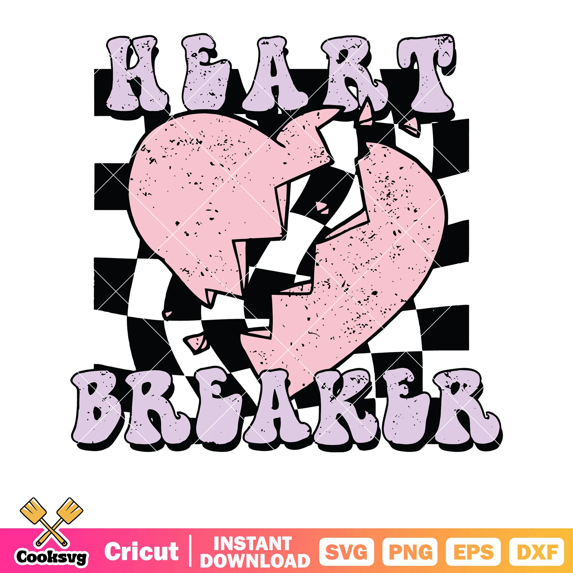 Pink valentine heart breaker svg, pink valentine svg, heart breaker svg