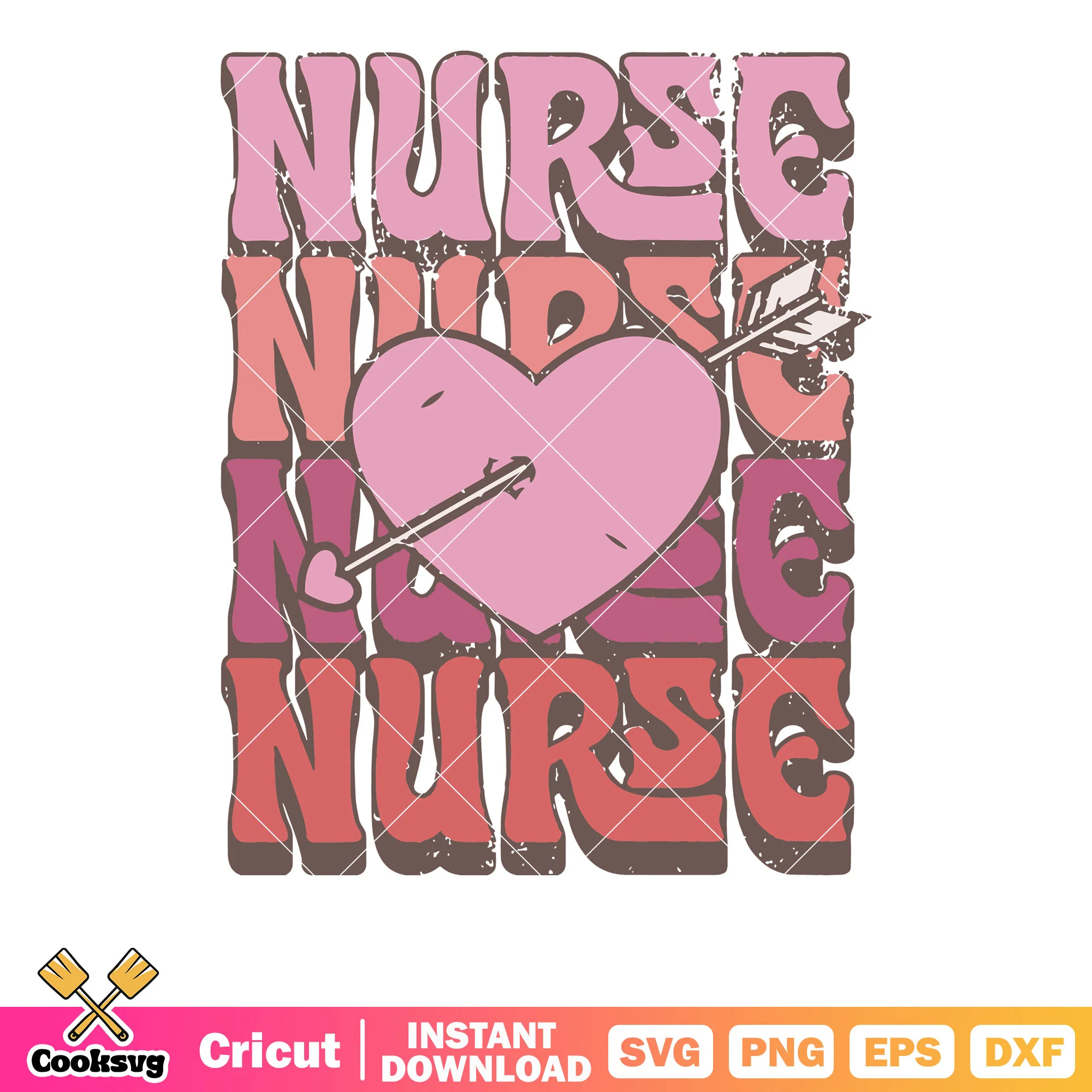 Pink valentine heart nurse svg, pink valentine svg, nurse valentine svg