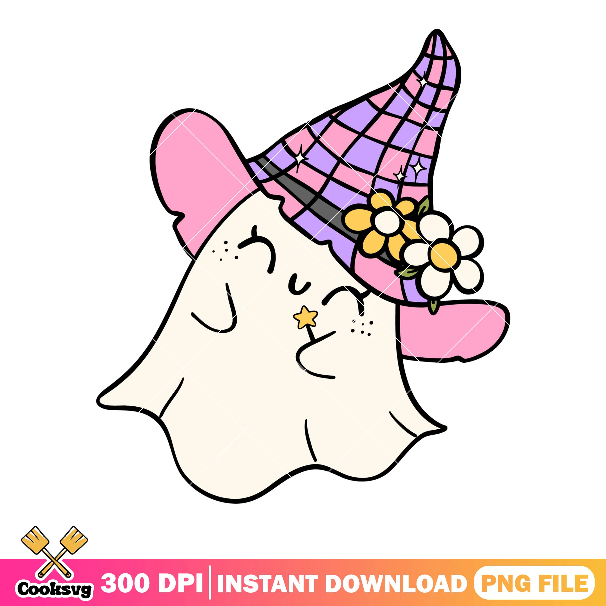 Pink Witches hat star png, ghost costume png, halloween scary png