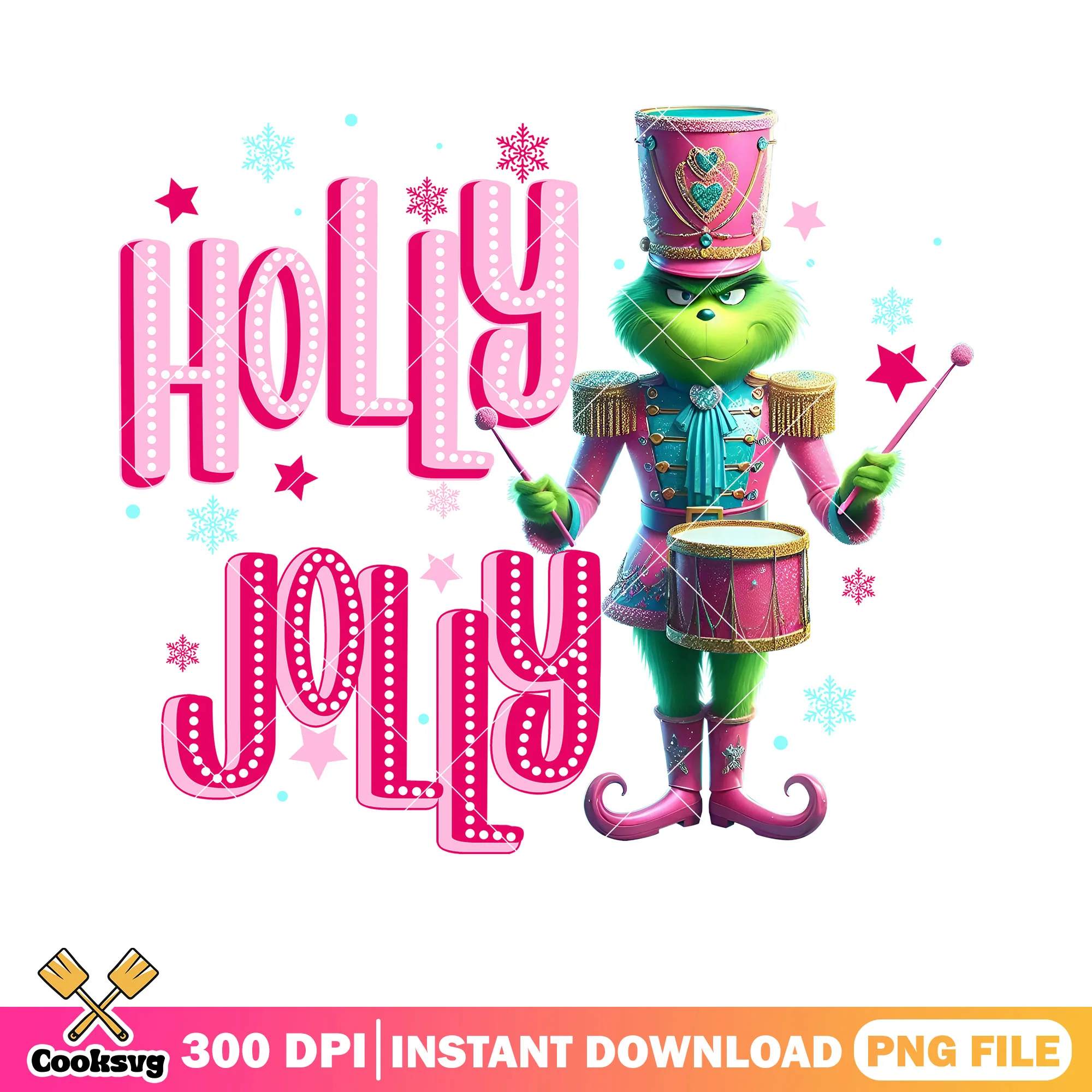 Pinky christmas holly jolly png, the grinch png, nutcracker png