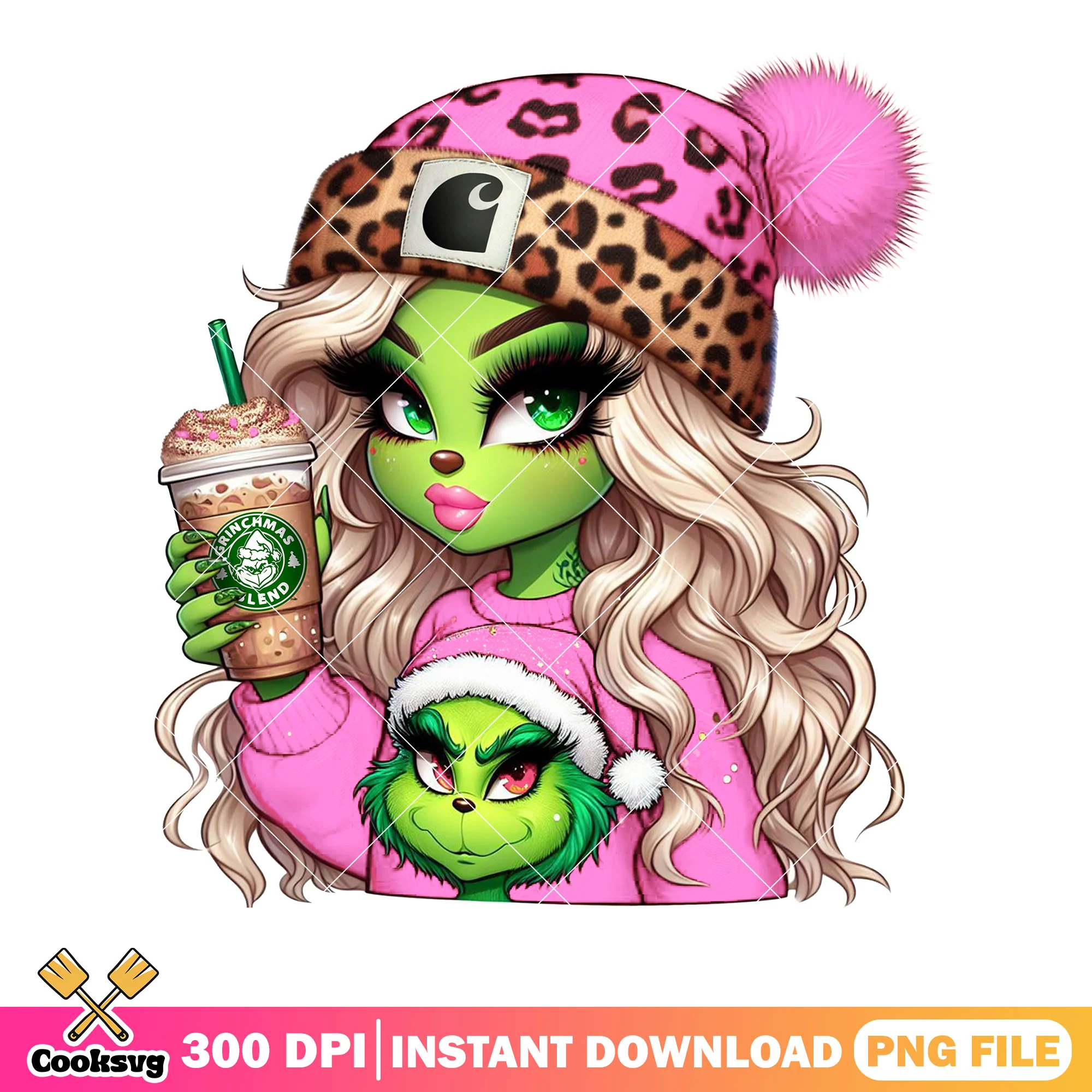 Pinky sweater clothes christmas png, christmas cards png, the grinch png