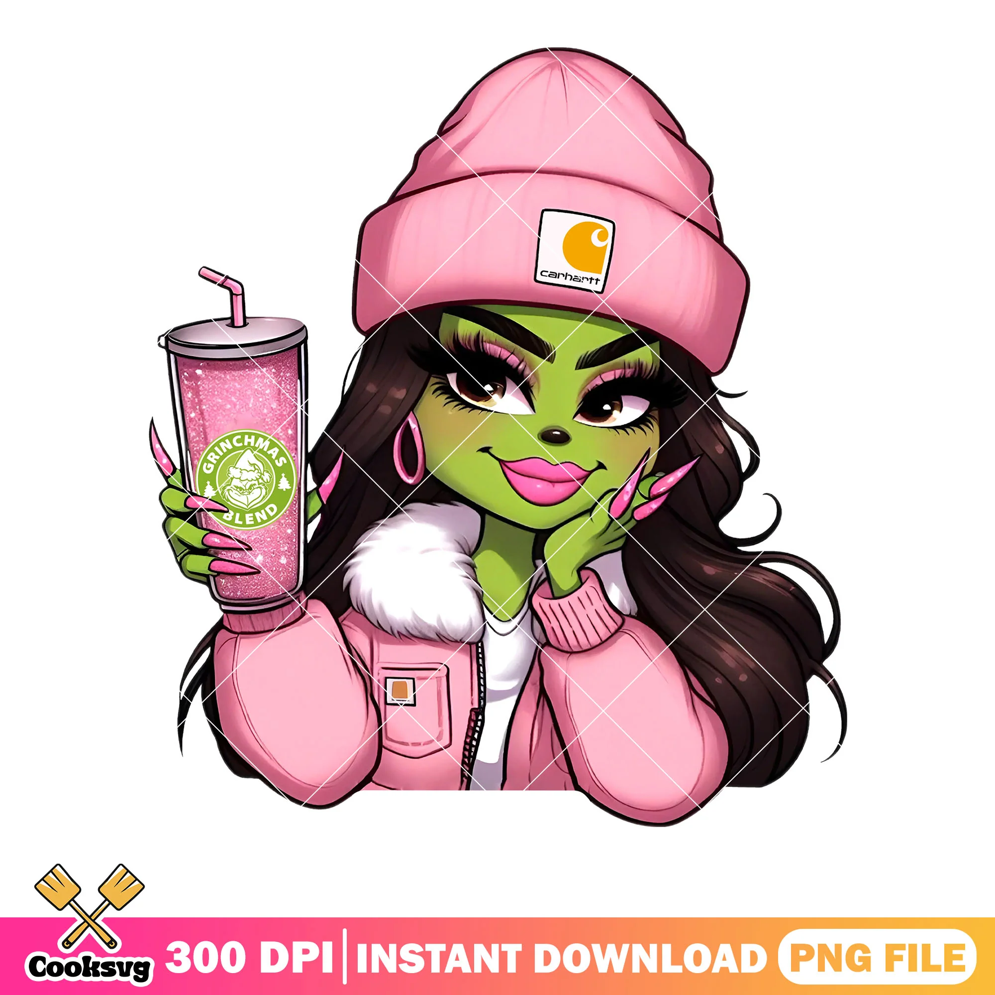 Pinky teen grinch girl png, merry xmas png, the grinch png