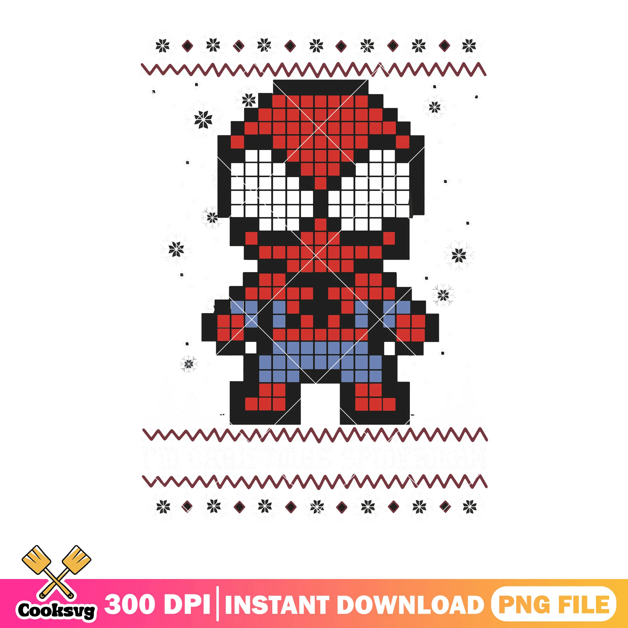Pixel christmas spidy png, spider man png, christmas vibes png