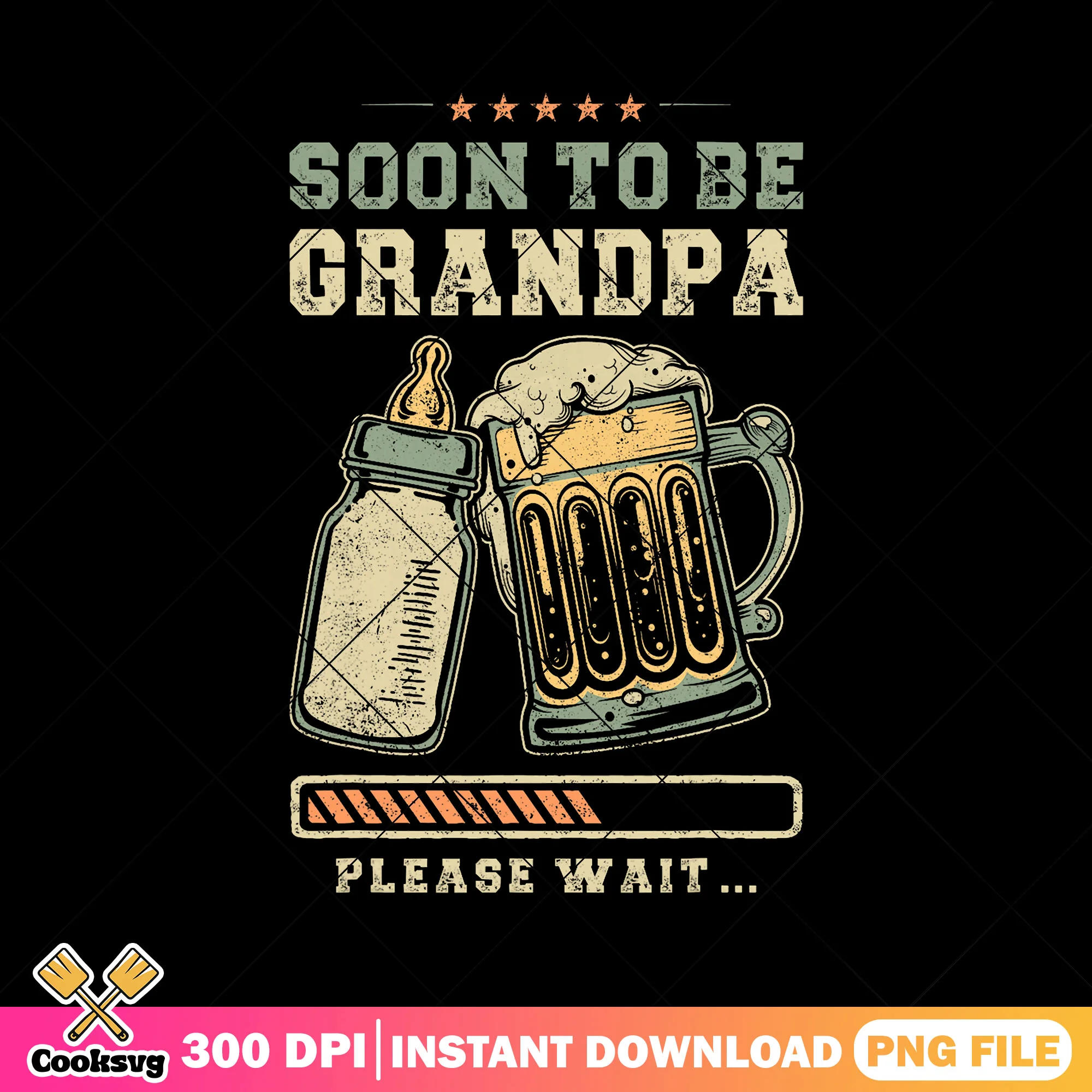 Pleasw wait soon to be grandpa png, beer baby bottle png, best dad png