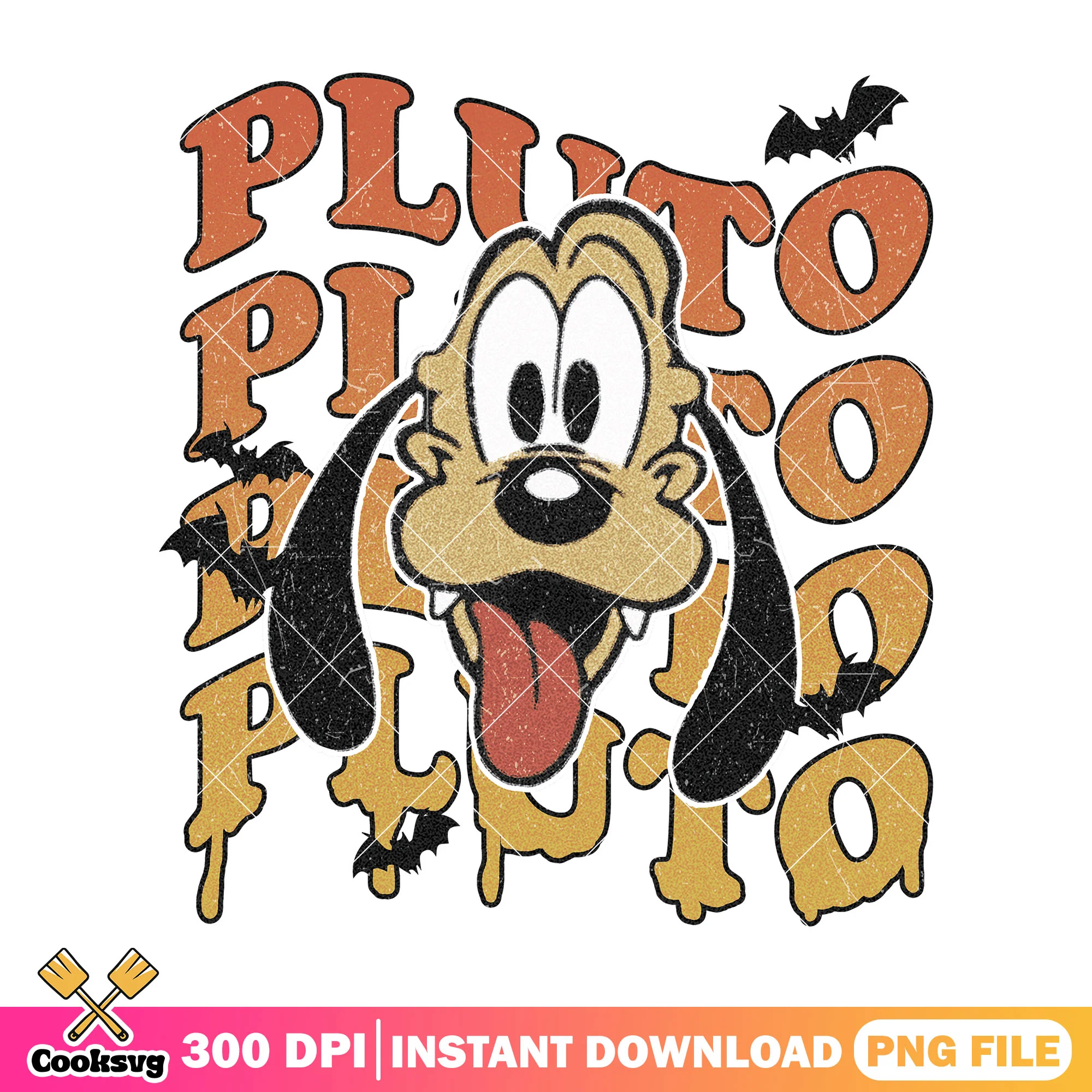 Pluto halloween vibe png, disney head png, happy halloween png
