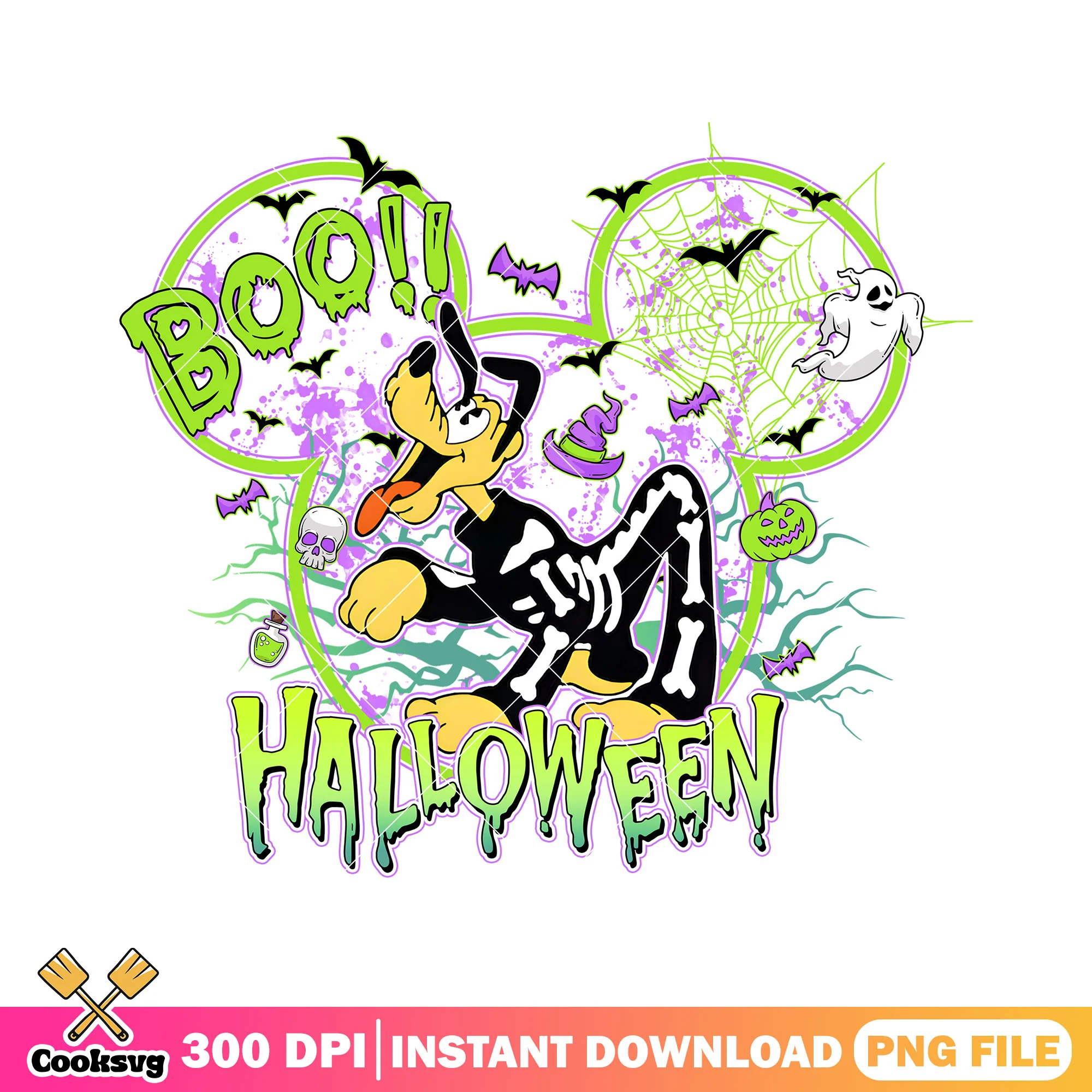 Pluto in skeleton outfit png, when is halloween png, disney pluto png