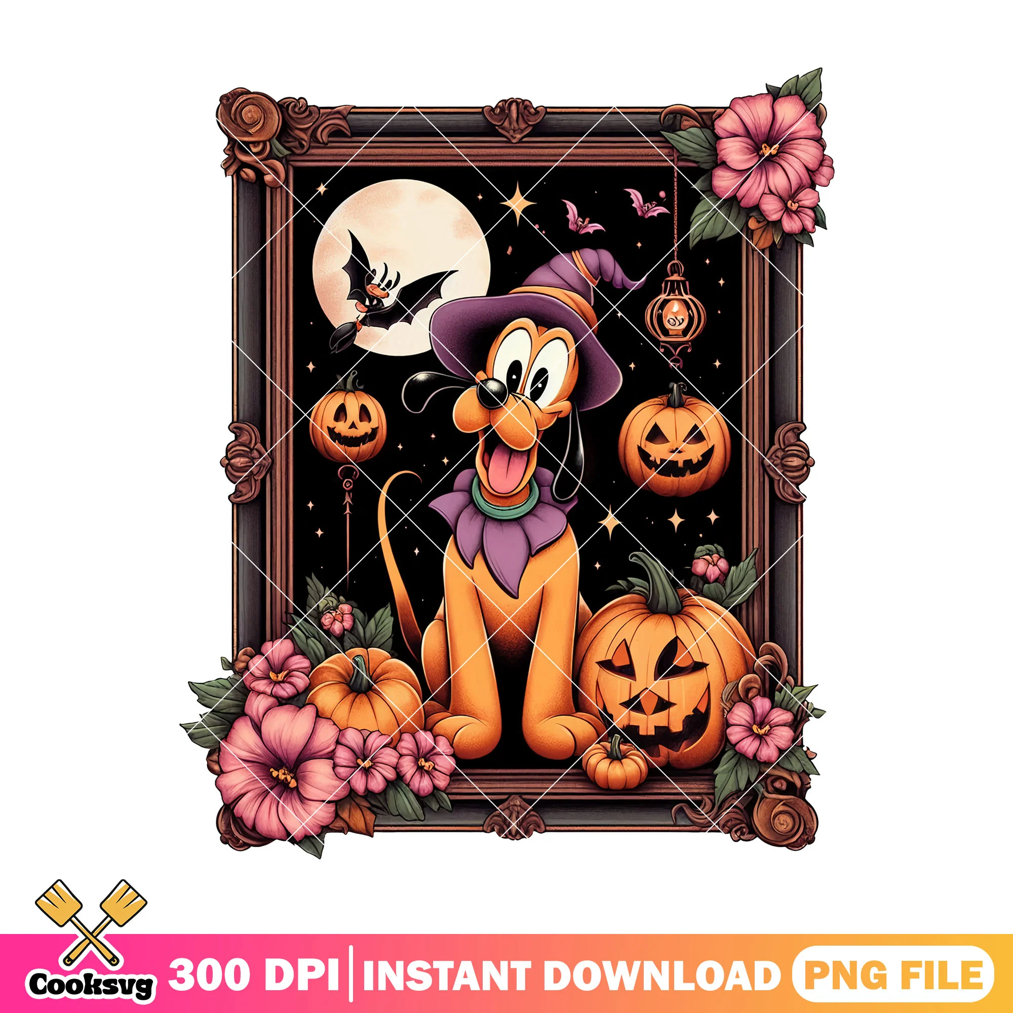 Pluto spooky pumpkins png, pluto cute png, happy halloween png