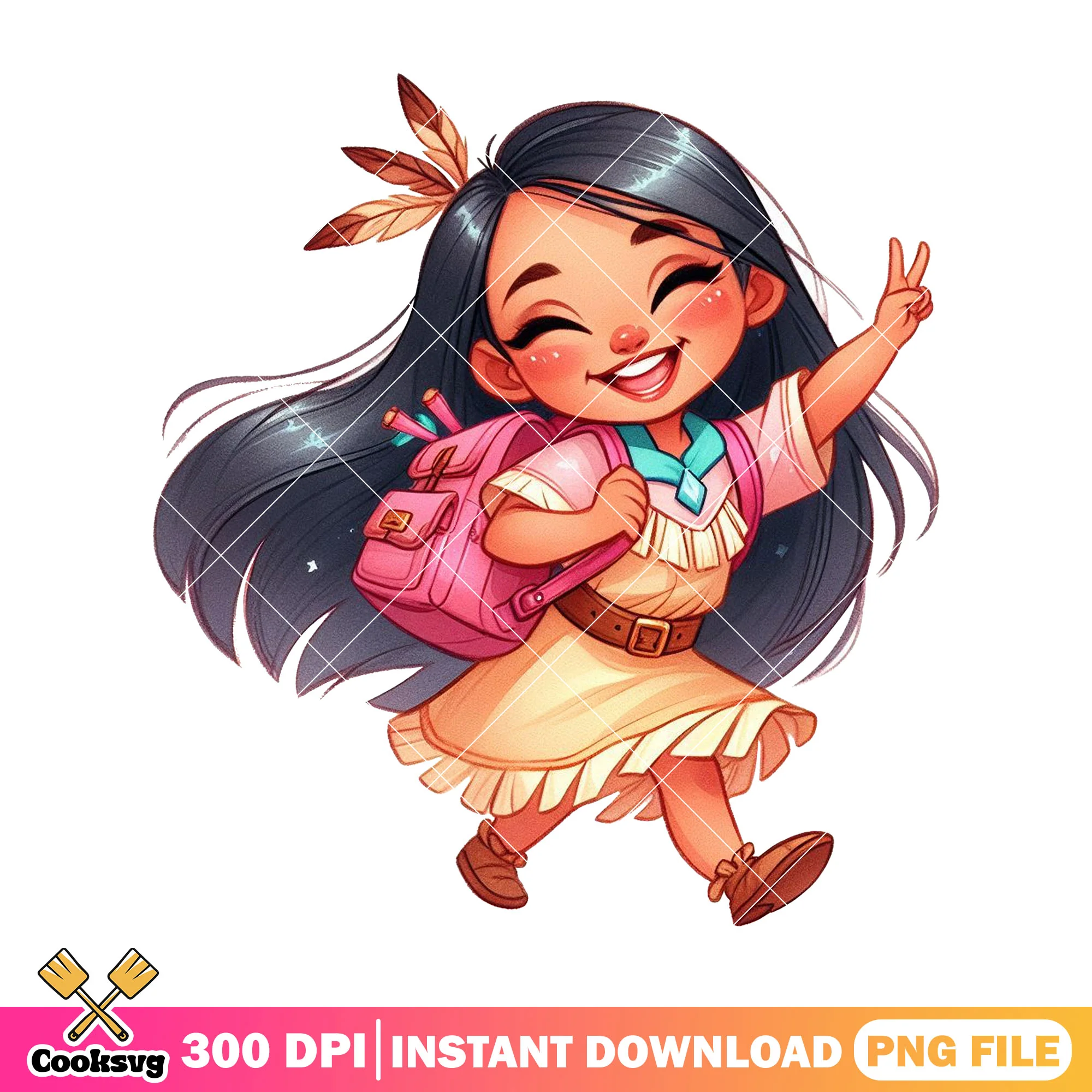 Pocahontas princess cute png, my disney png, back to school 2025 png