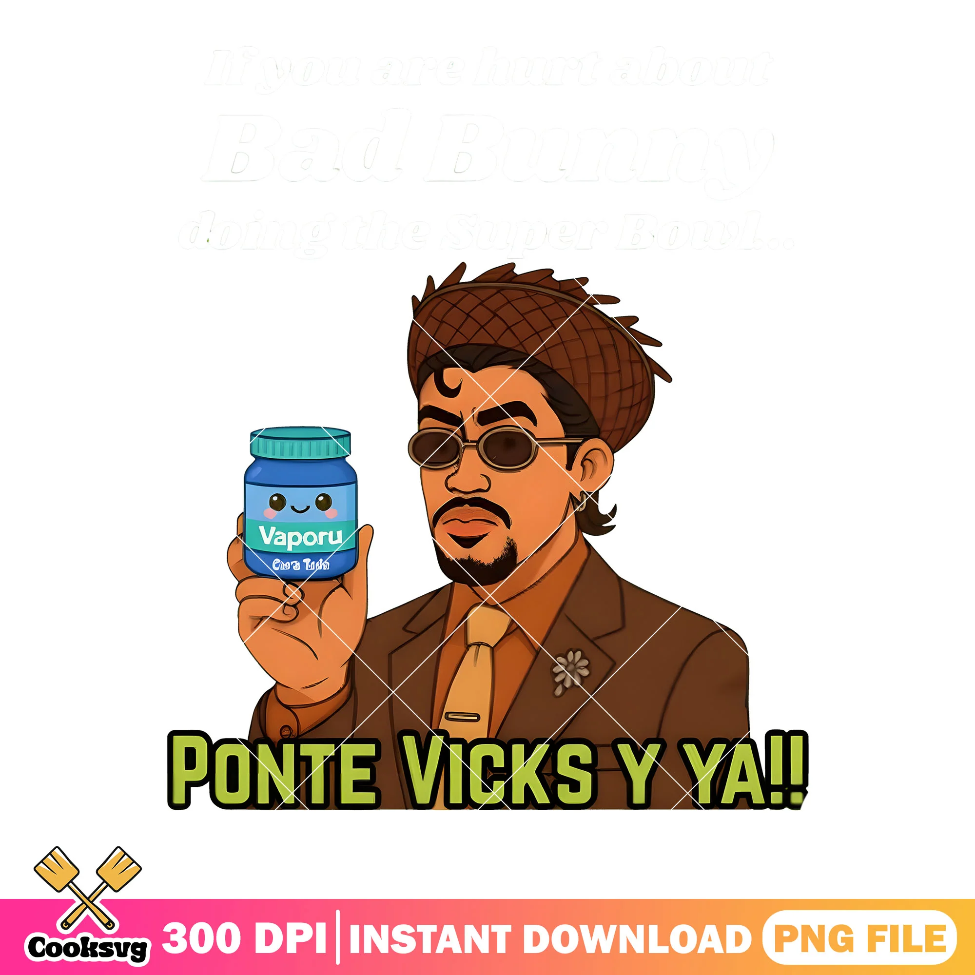 Ponte vicks y ya super bowl png, bad bunny super bowl png